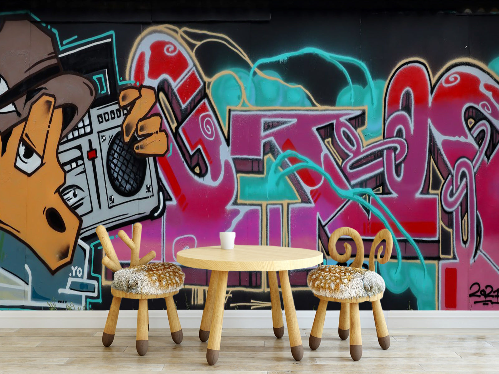 Fototapete Graffiti Neon