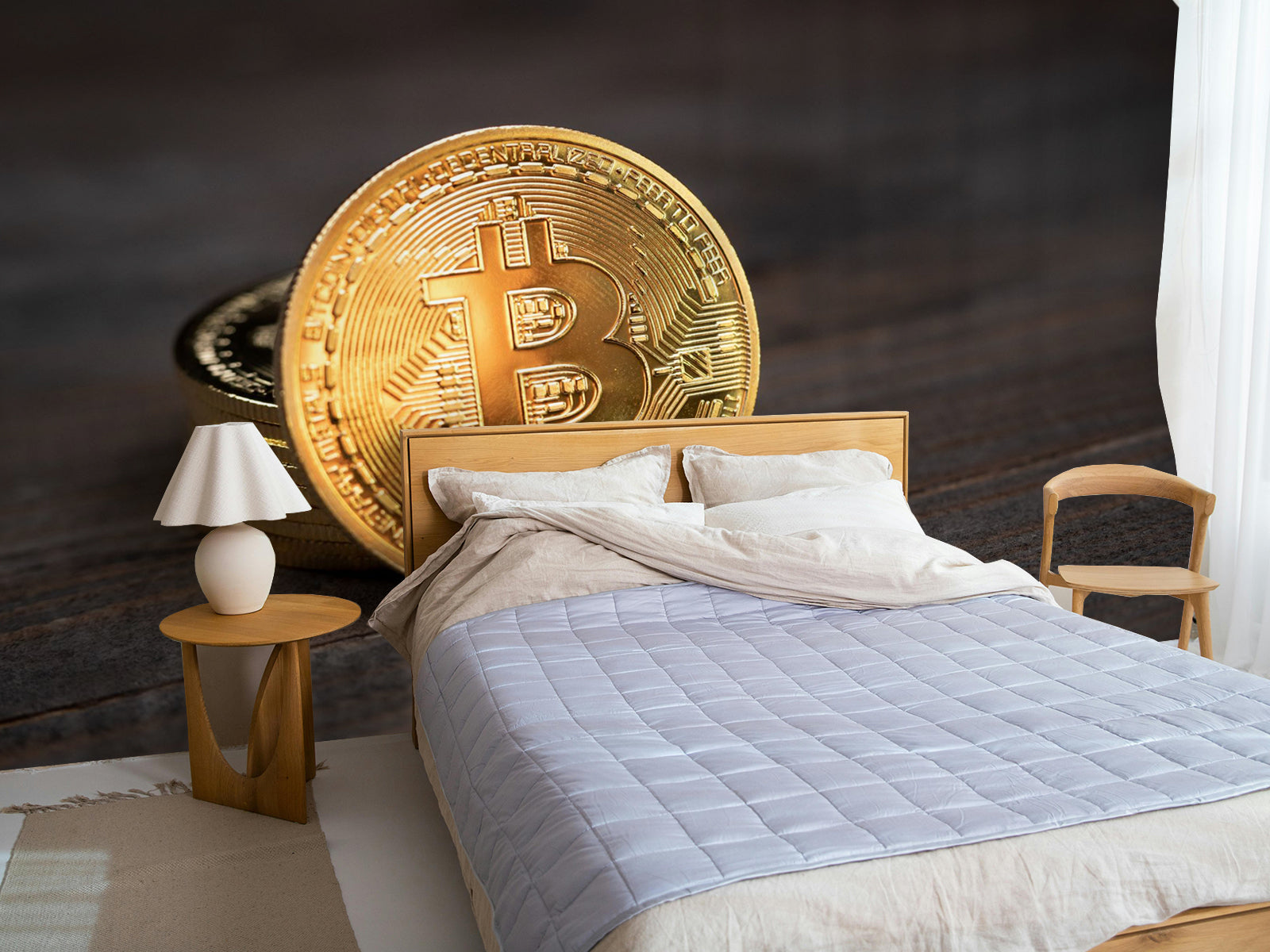 Fototapete Bitcoin Münze Gold