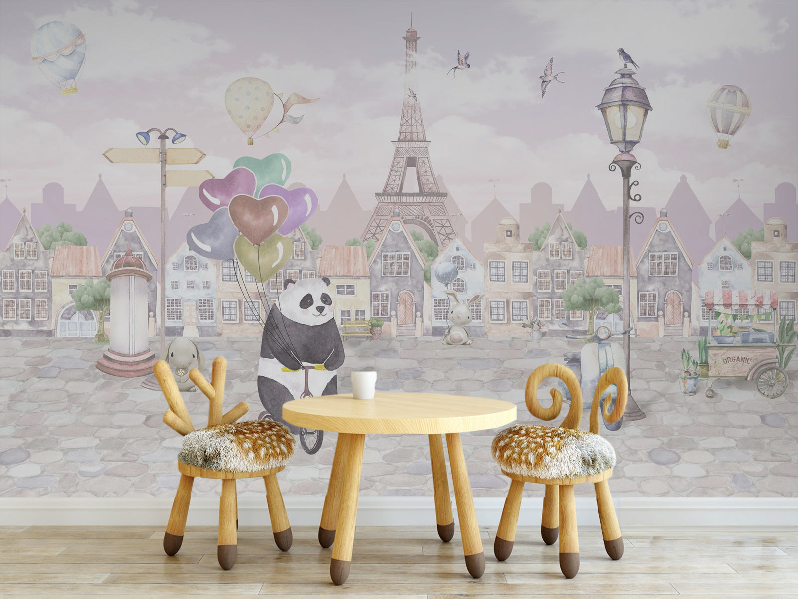Fototapete Panda Eifelturm
