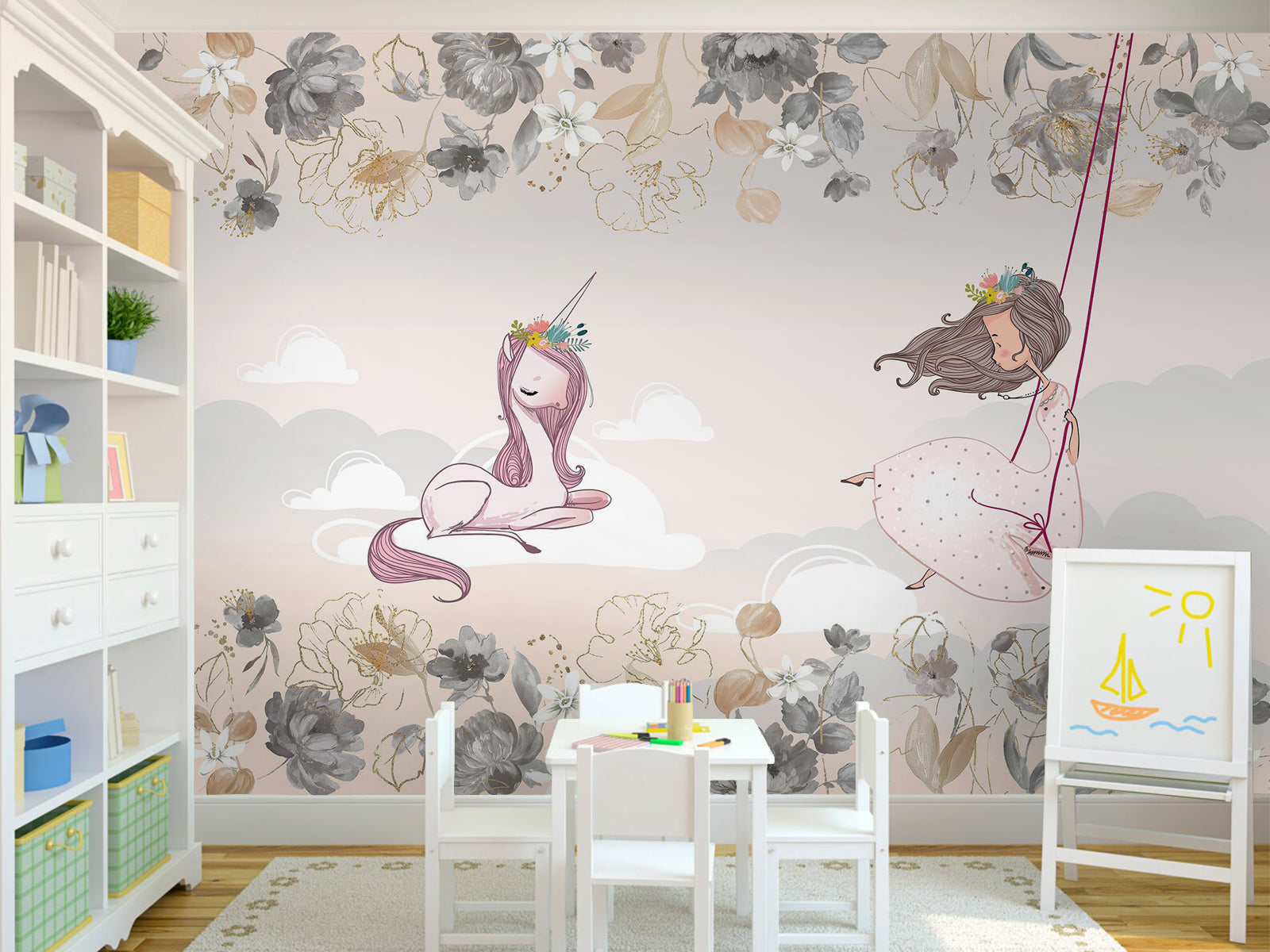 Fototapete Einhorn Prinzessin