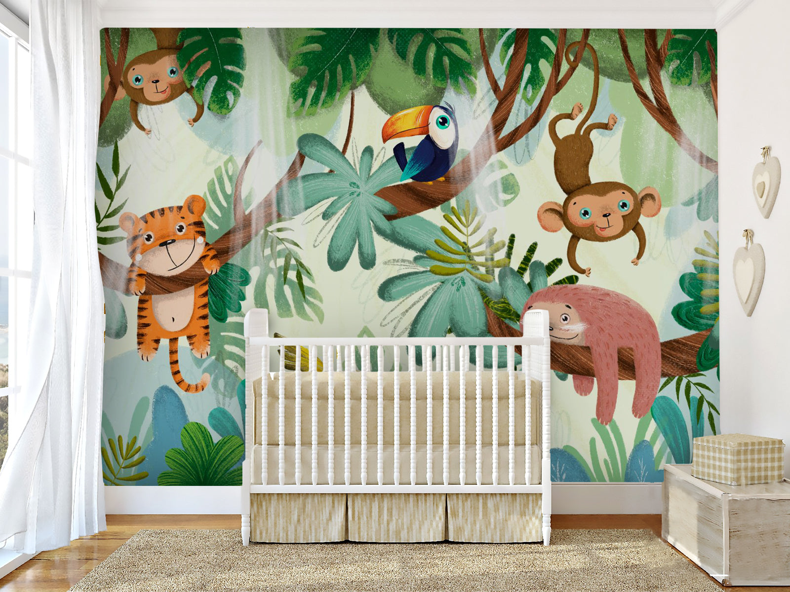 Fototapete Jungle Farbe Tiere