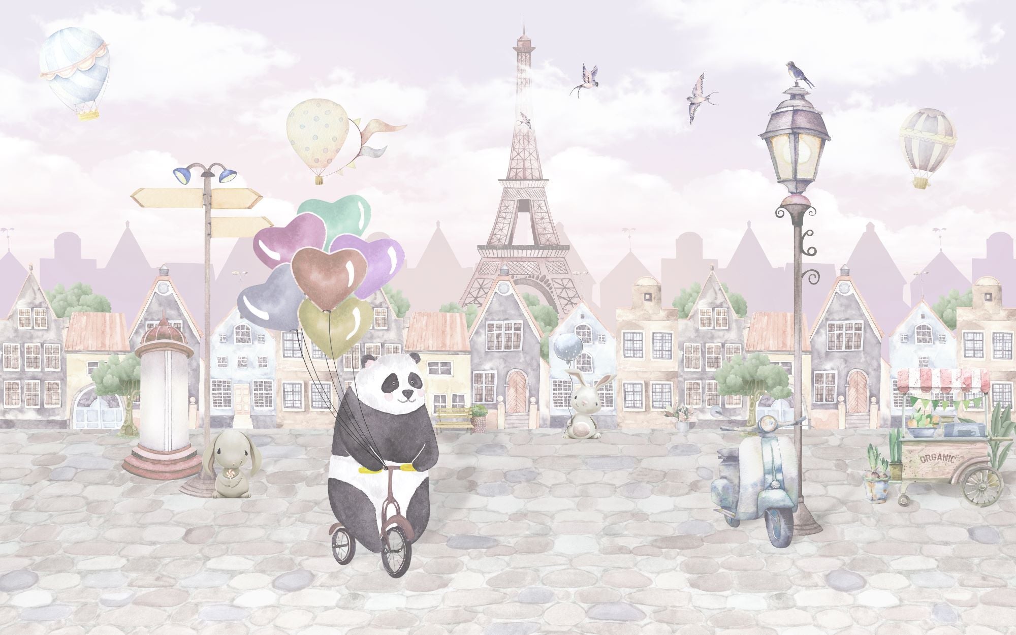 Fototapete Panda Eifelturm