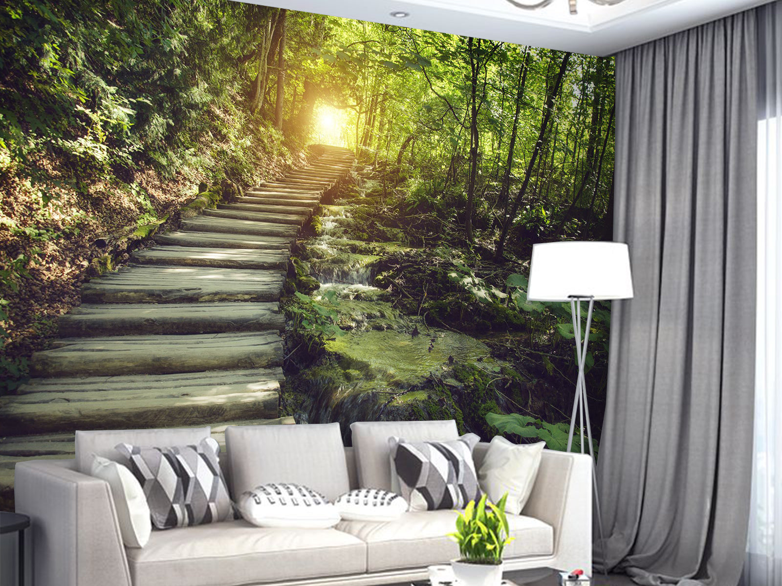 Fototapete Treppe im Wald