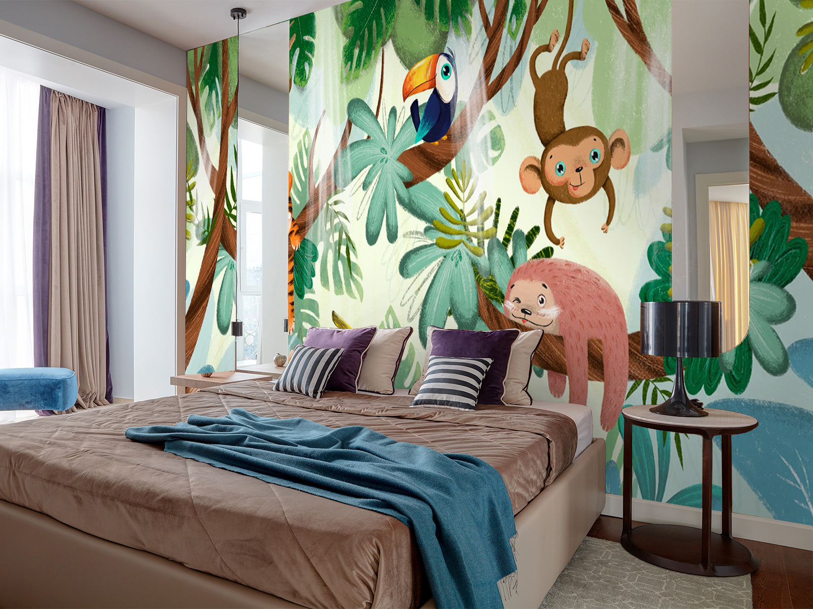 Fototapete Jungle Farbe Tiere