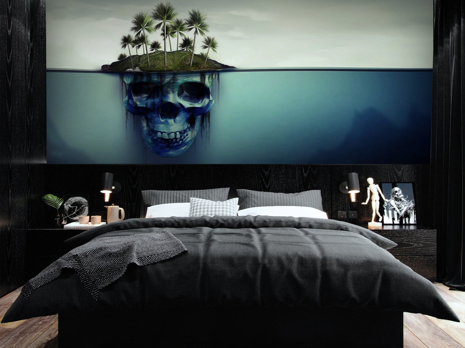 Fototapete Totenkopf Insel Unterwasser