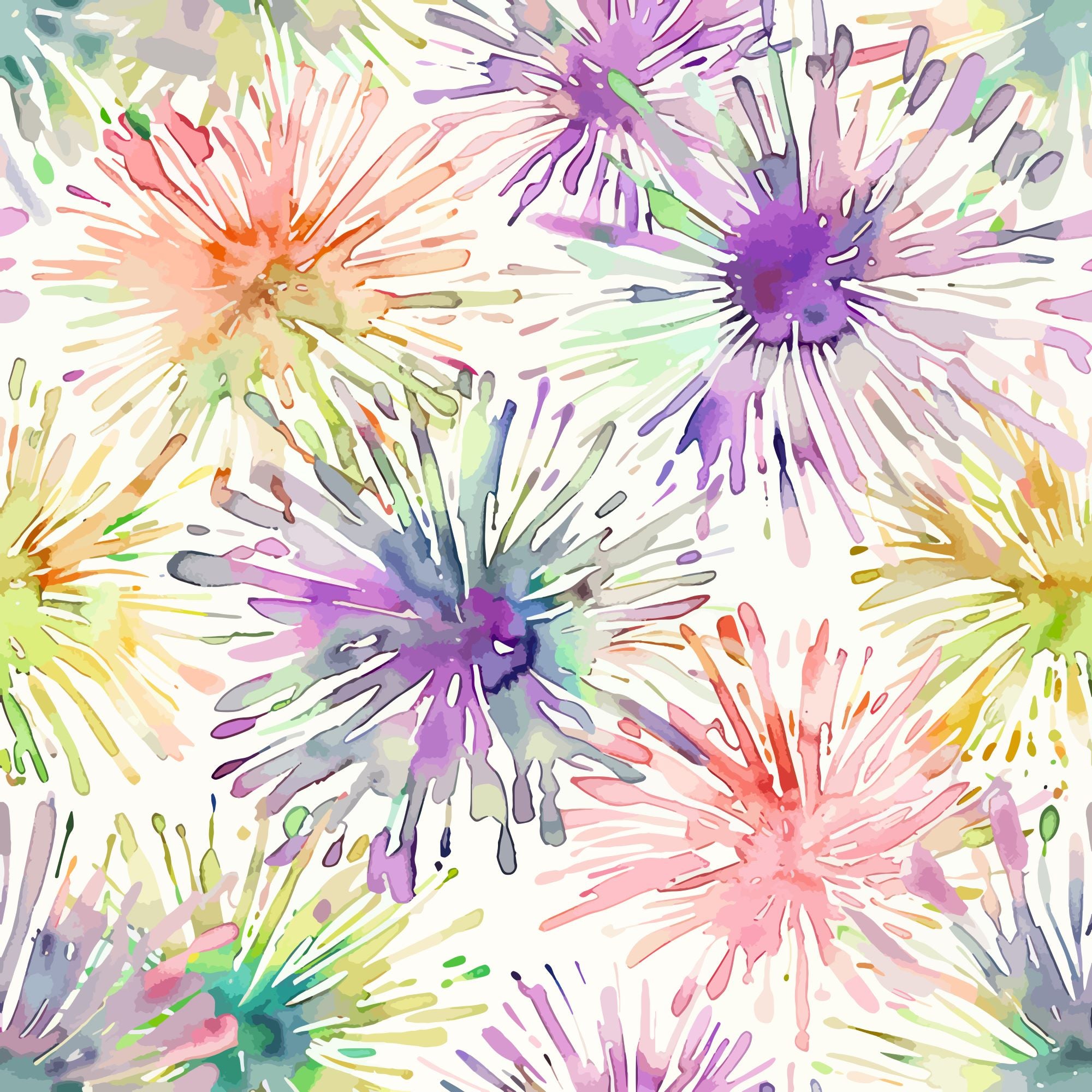 Fototapete Aquarell Farben Blumen