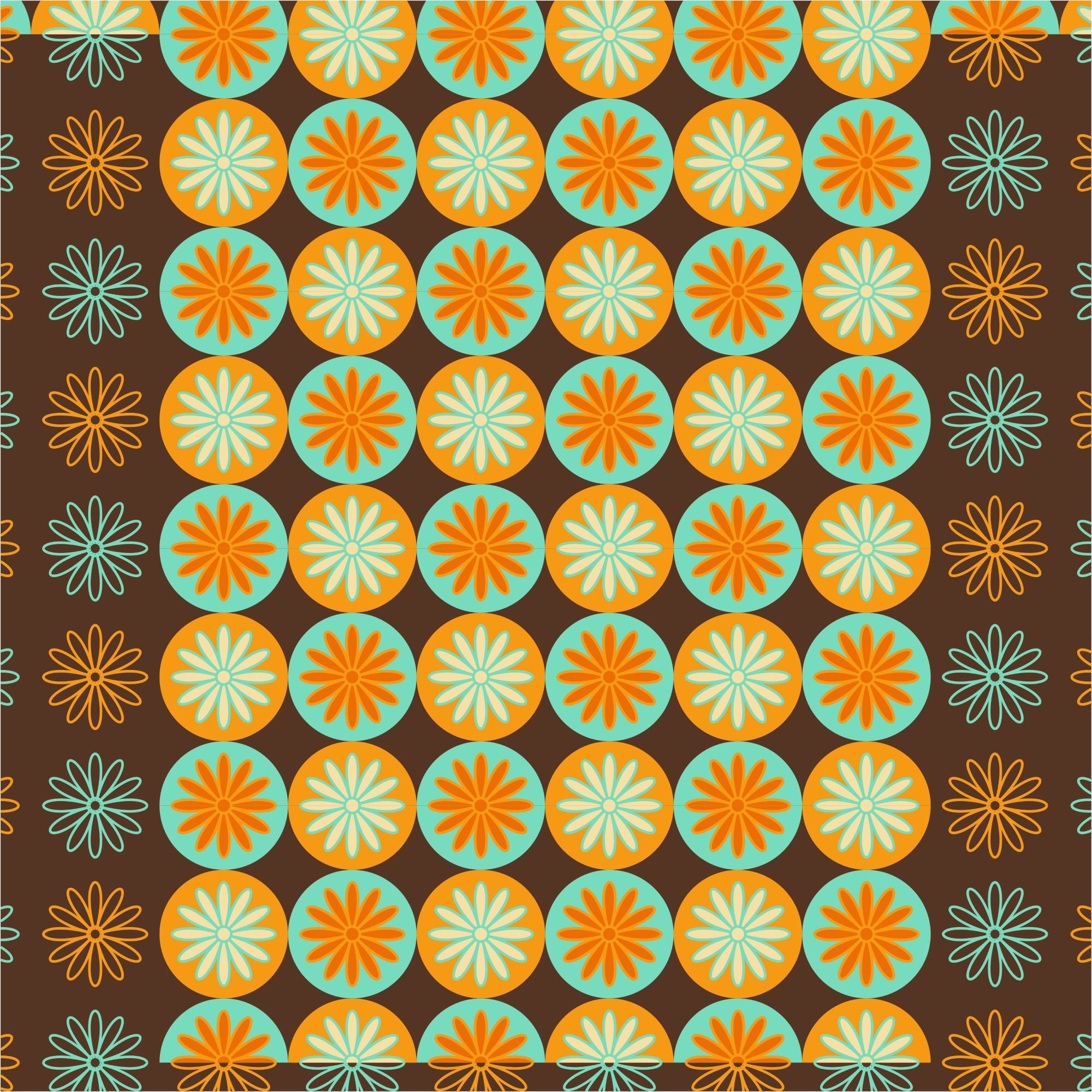 Fototapete Vintage Blumensymbole