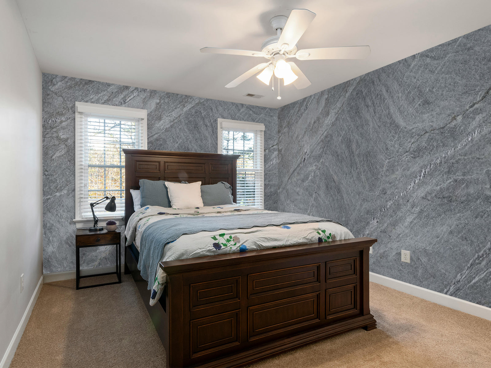 Fototapete Marmor rau hellgrau klassik