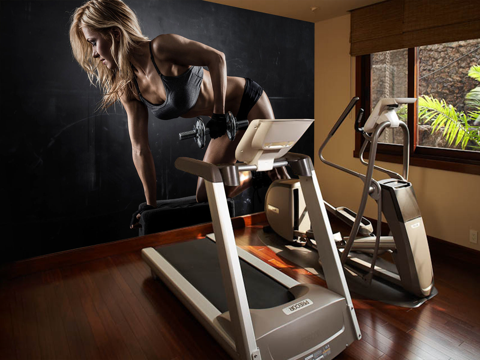 Fototapete Fitness Sport Frau Hantel