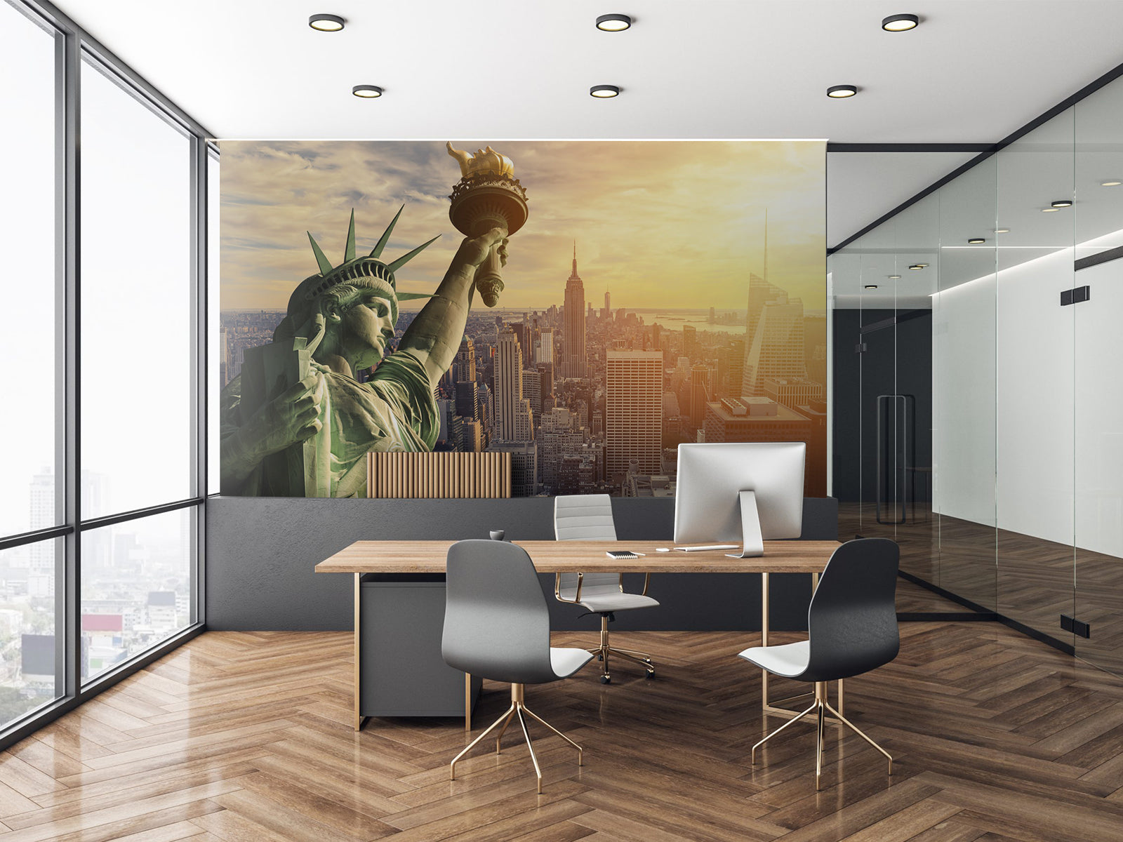 Fototapete Freiheitsstatue Skyline
