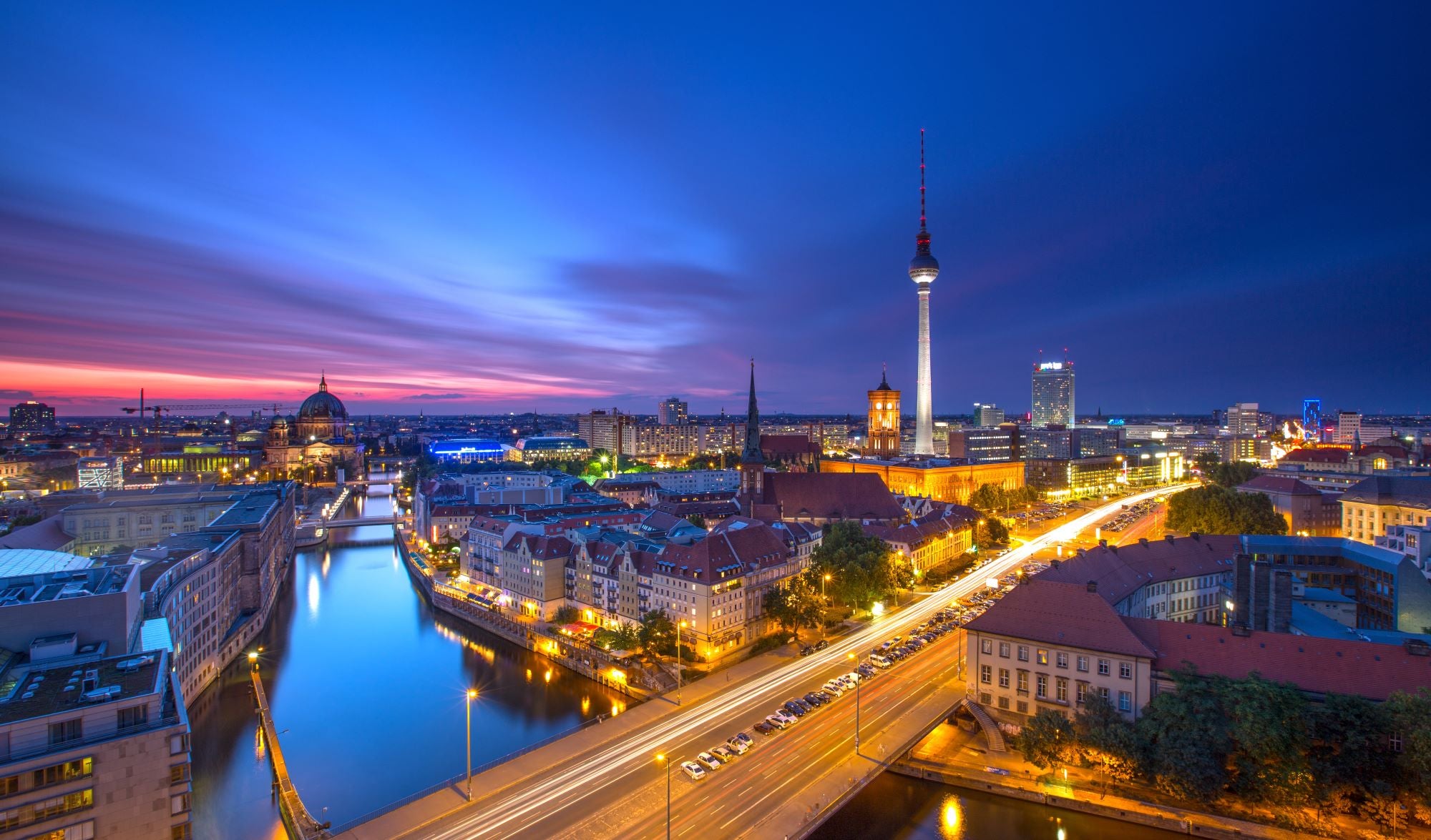 Fototapete Skyline Beleuchtet
