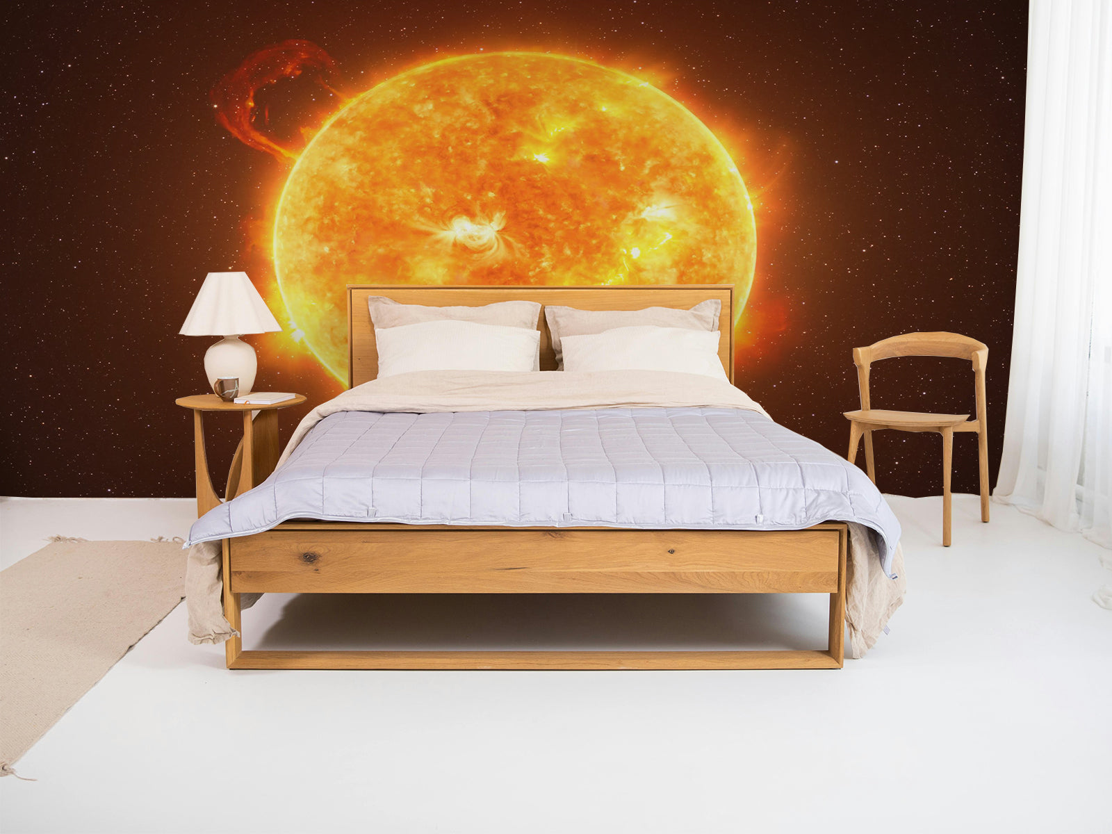 Fototapete Sonne glühend im Weltall