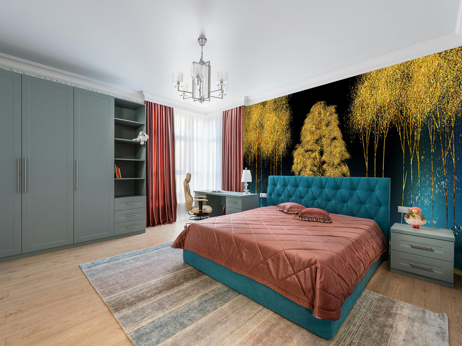 Fototapete Gold Baum