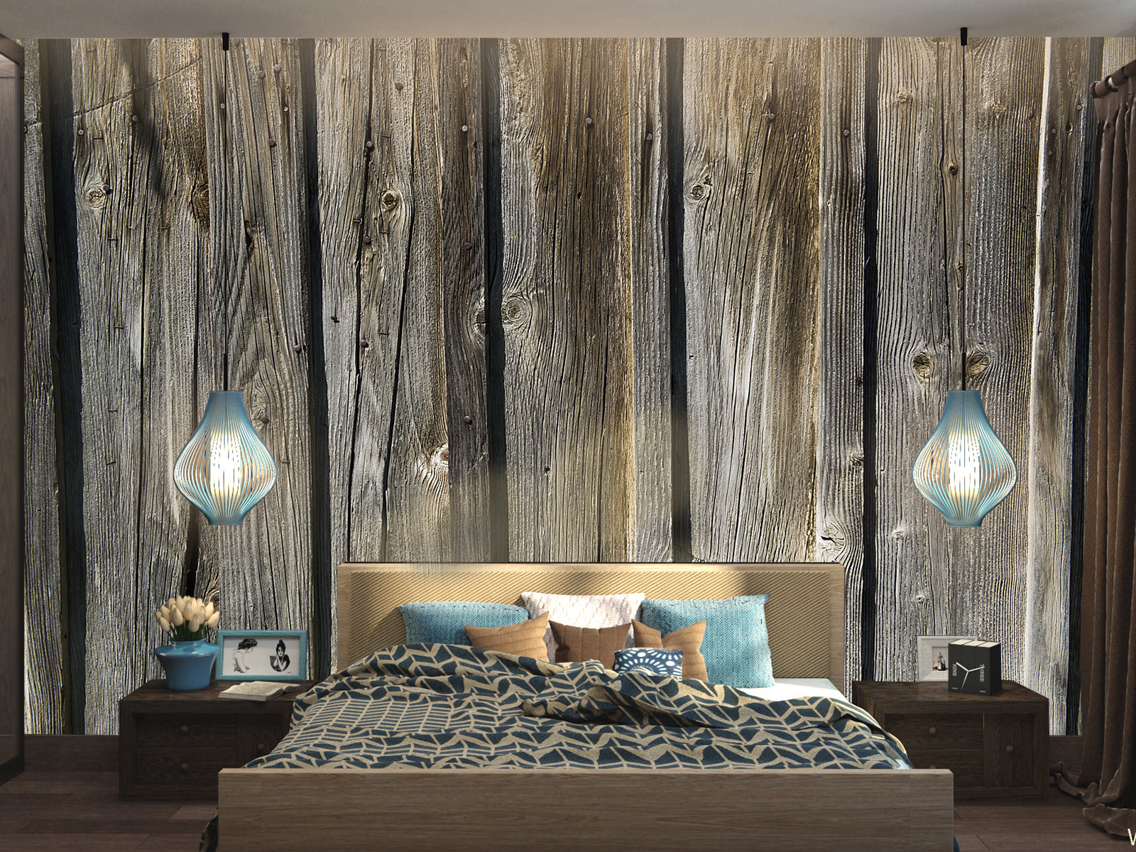 Fototapete Rustikal Hell Grau Bretter