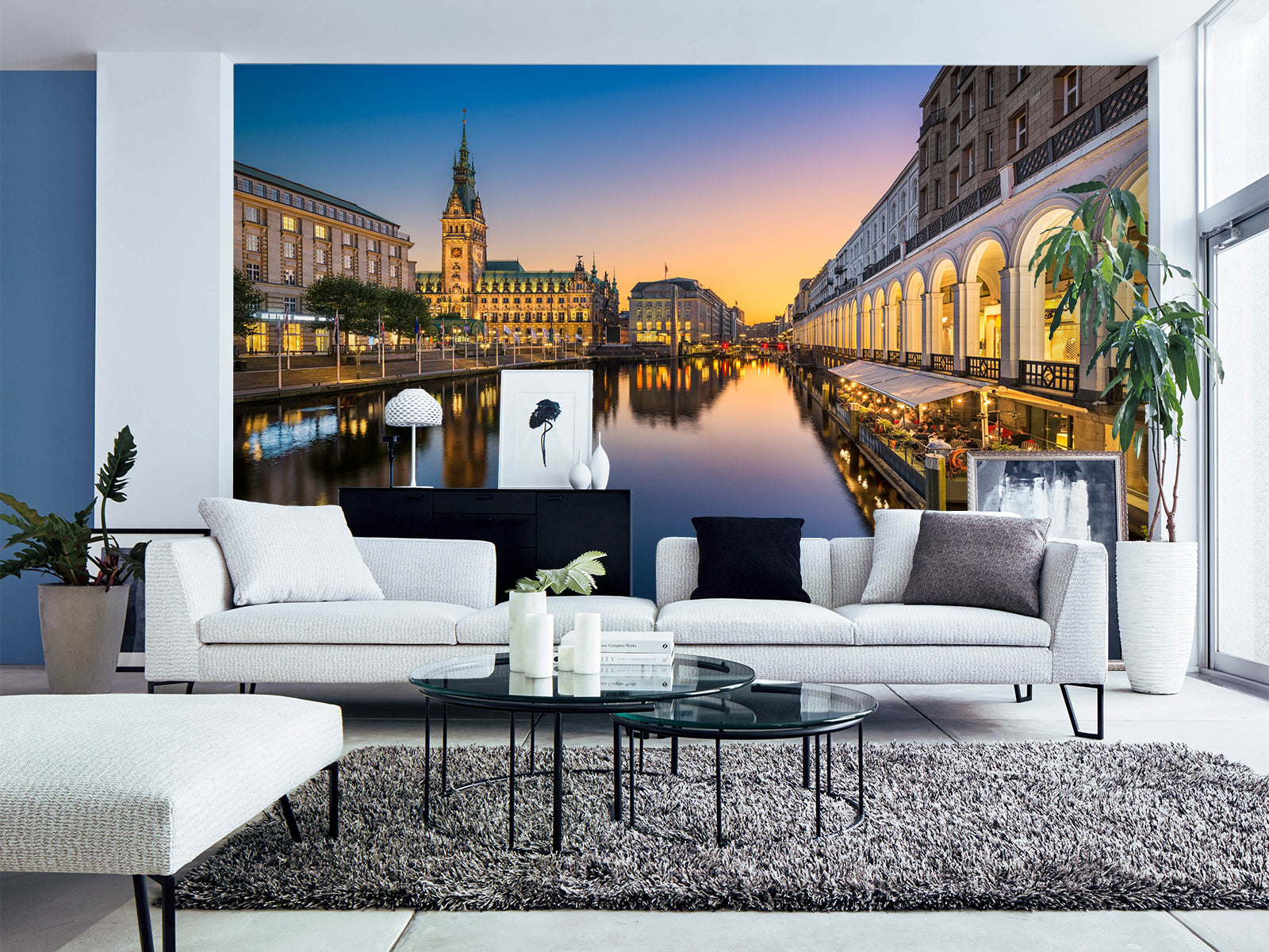 Fototapete Kanal Wasser Stadt Lichter