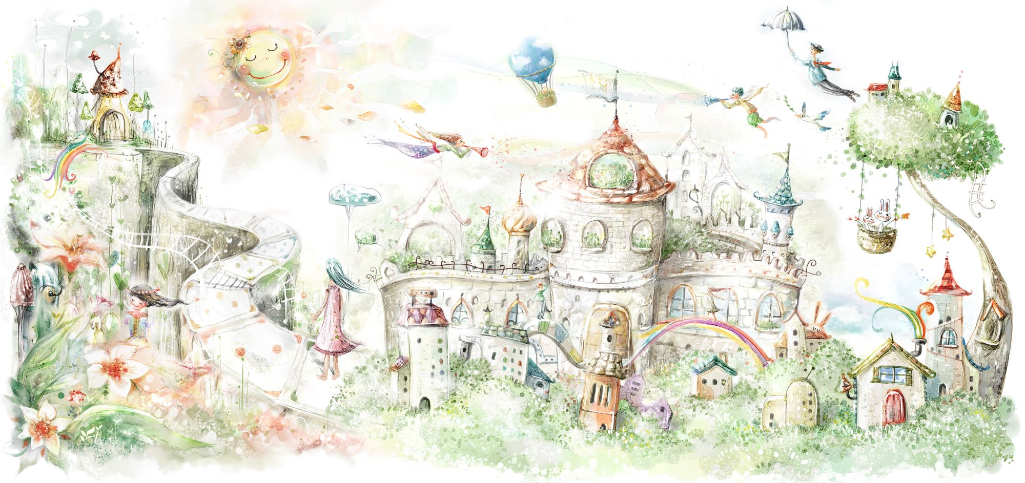Fototapete Schloss Farbe Bunt