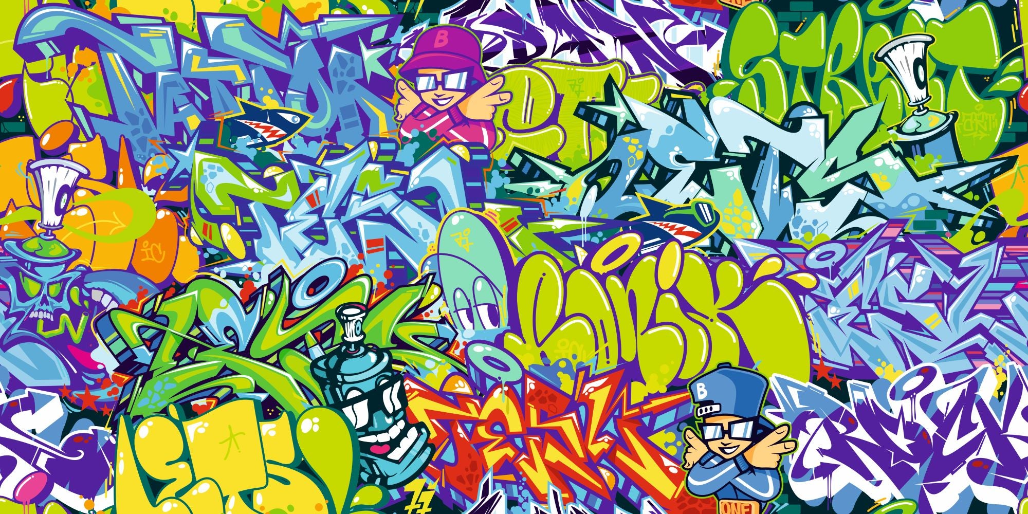 Fototapete Grafitti Kunst Bunt