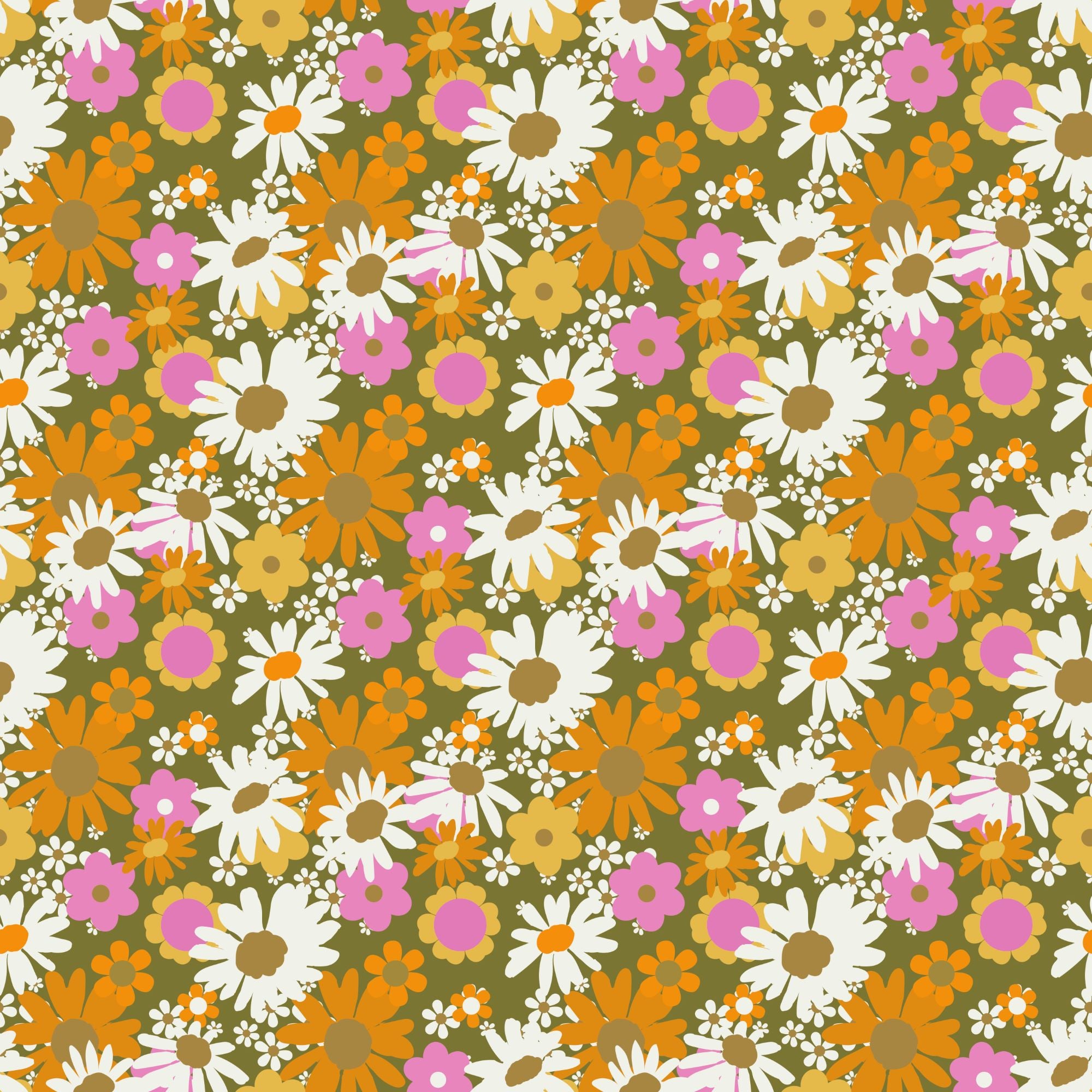 Fototapete Retro Blumenwiese