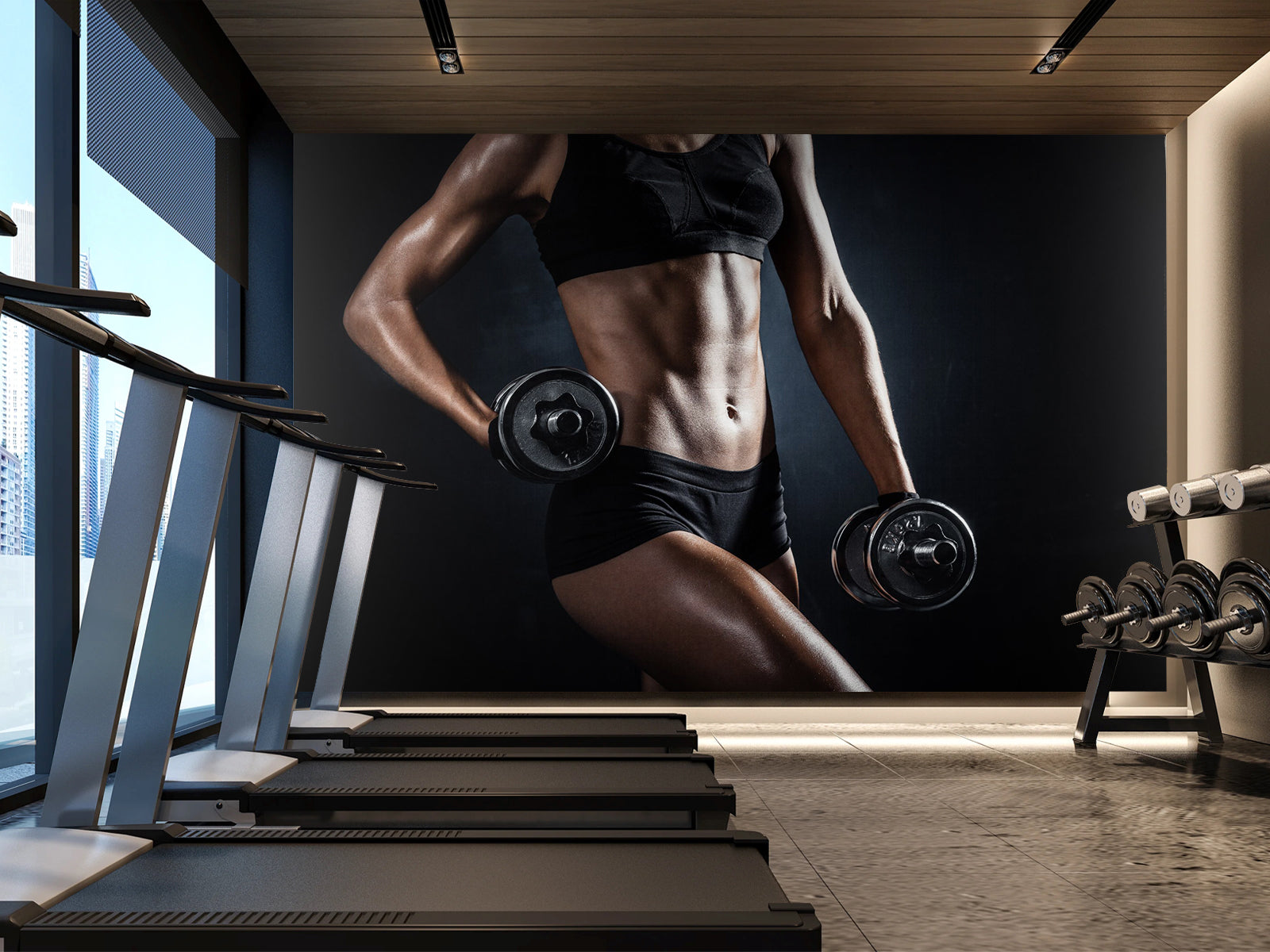 Fototapete Fitnessstudio Frau Sport