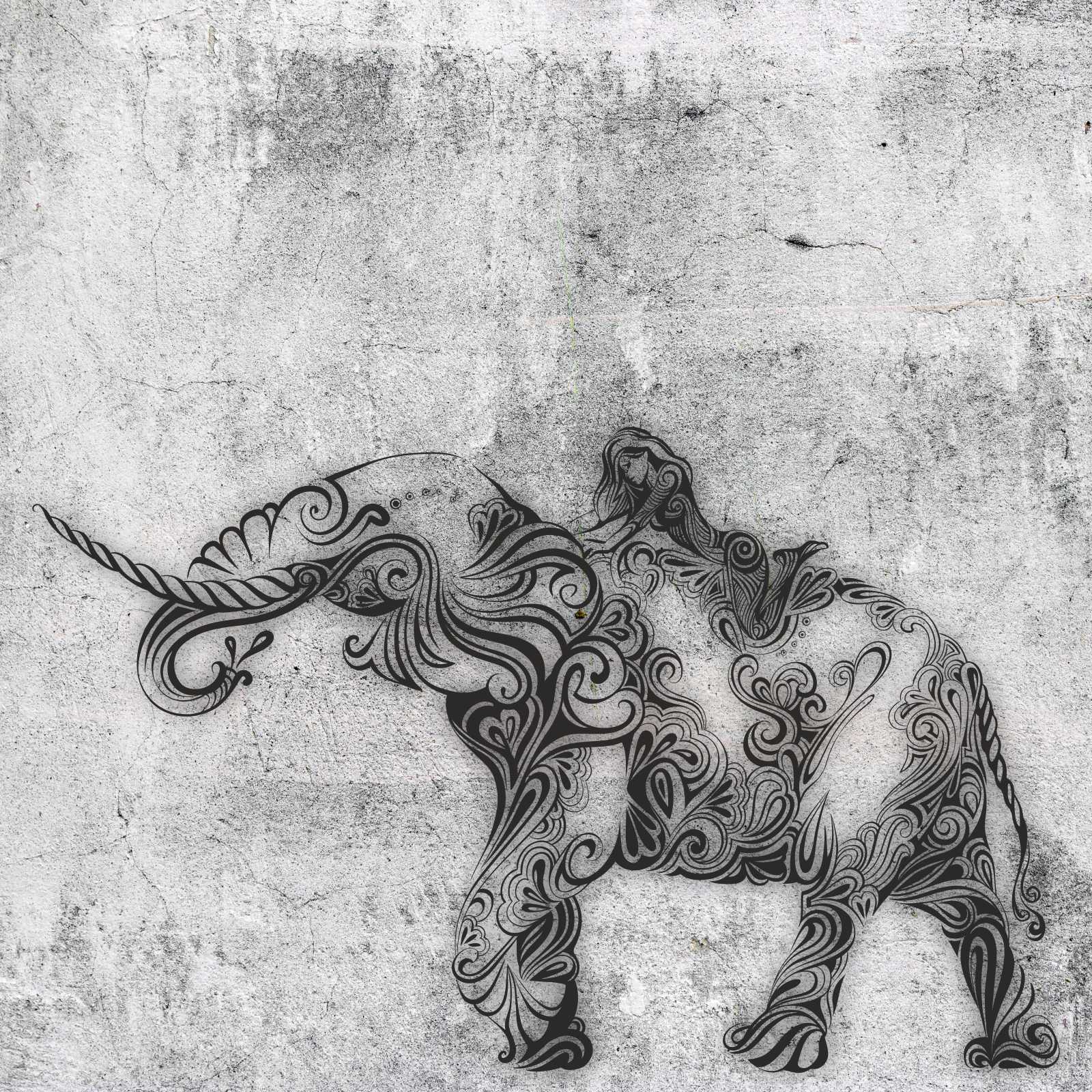 tsw0017-tapete-betonoptik-tribal-elefant