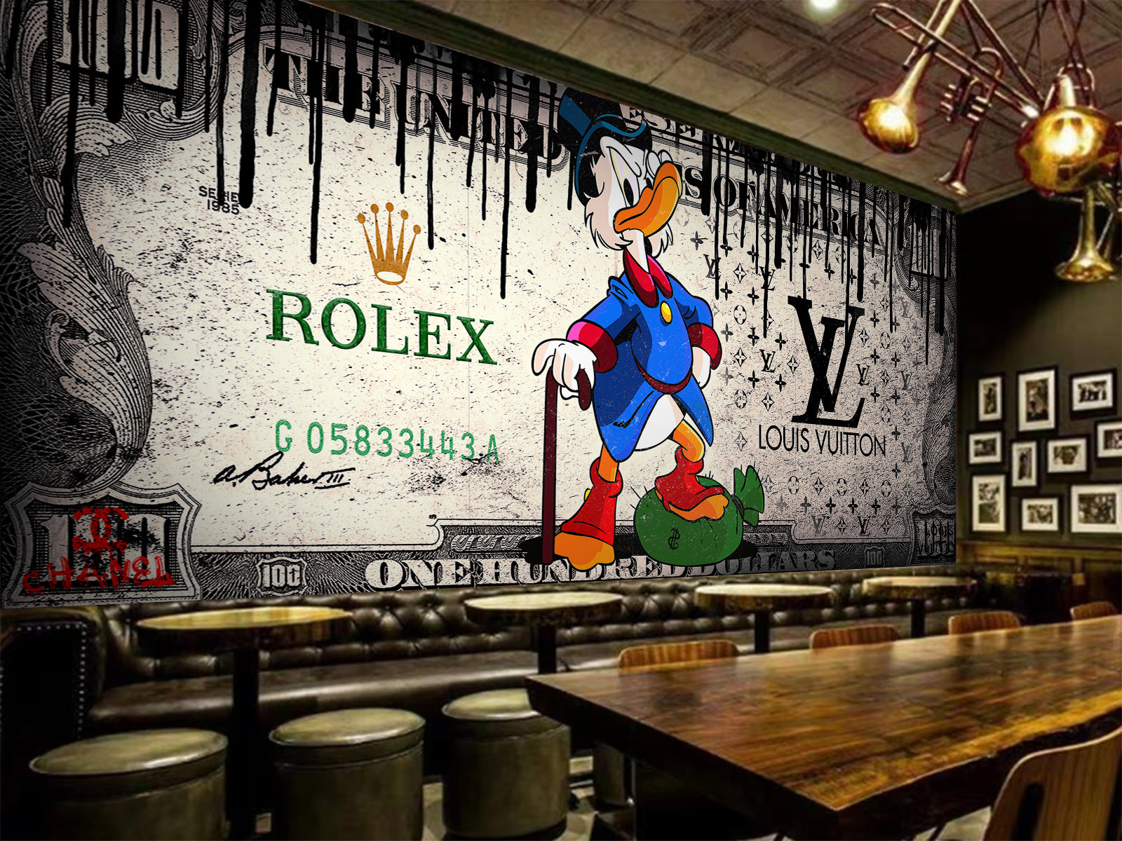 Vlies Tapete XXL Poster Fototapete  SCROOGE DOLLAR BILL