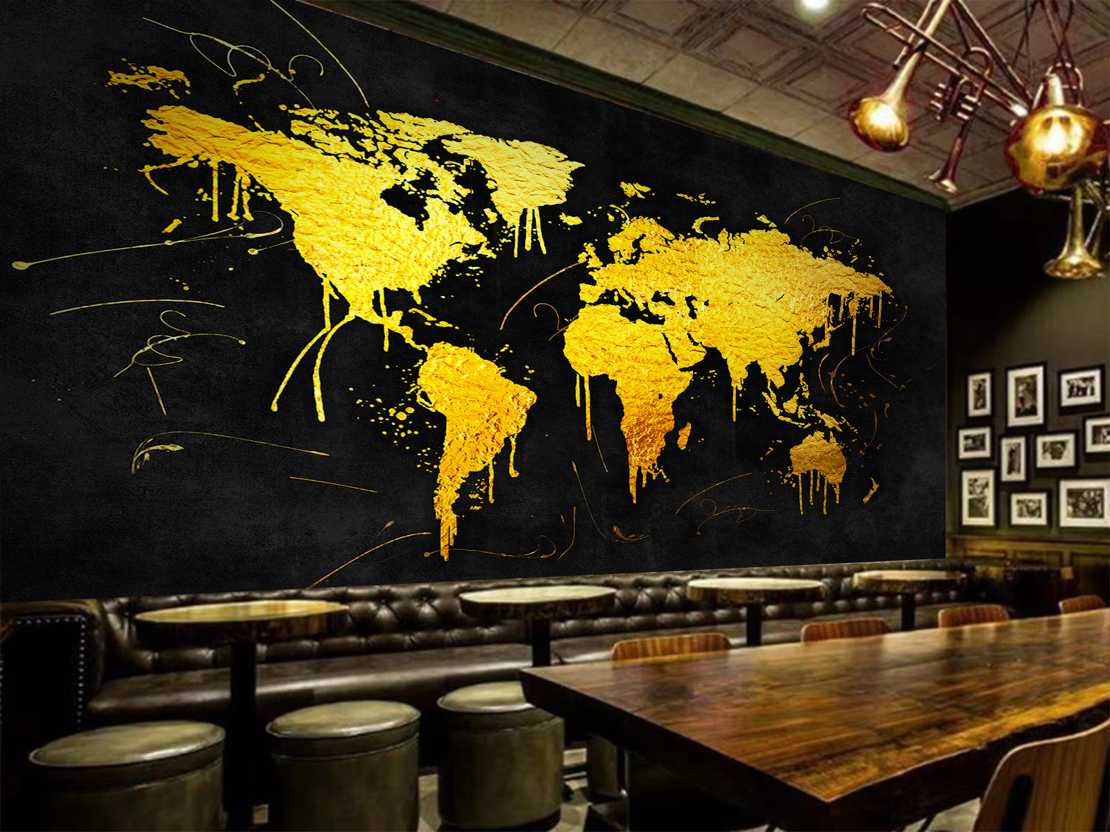 Vlies Tapete XXL Poster Fototapete MAP GOLD