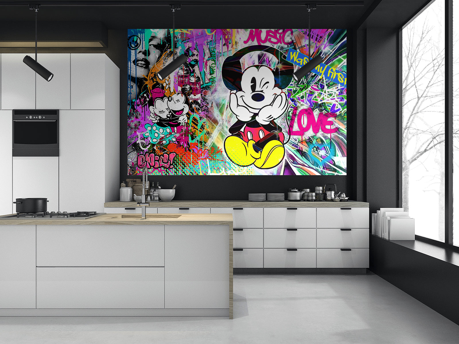 Fototapete MICKEY MINNIE LOVE ART