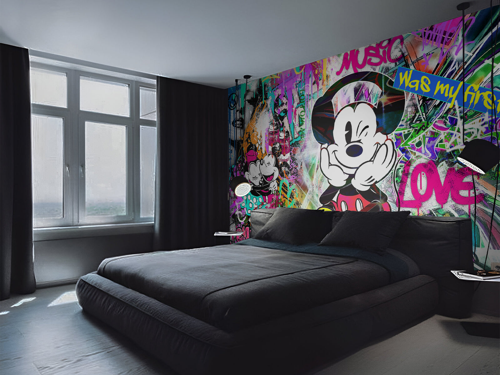 Vlies Tapete XXL Poster Fototapete MICKEY MINNIE LOVE ART