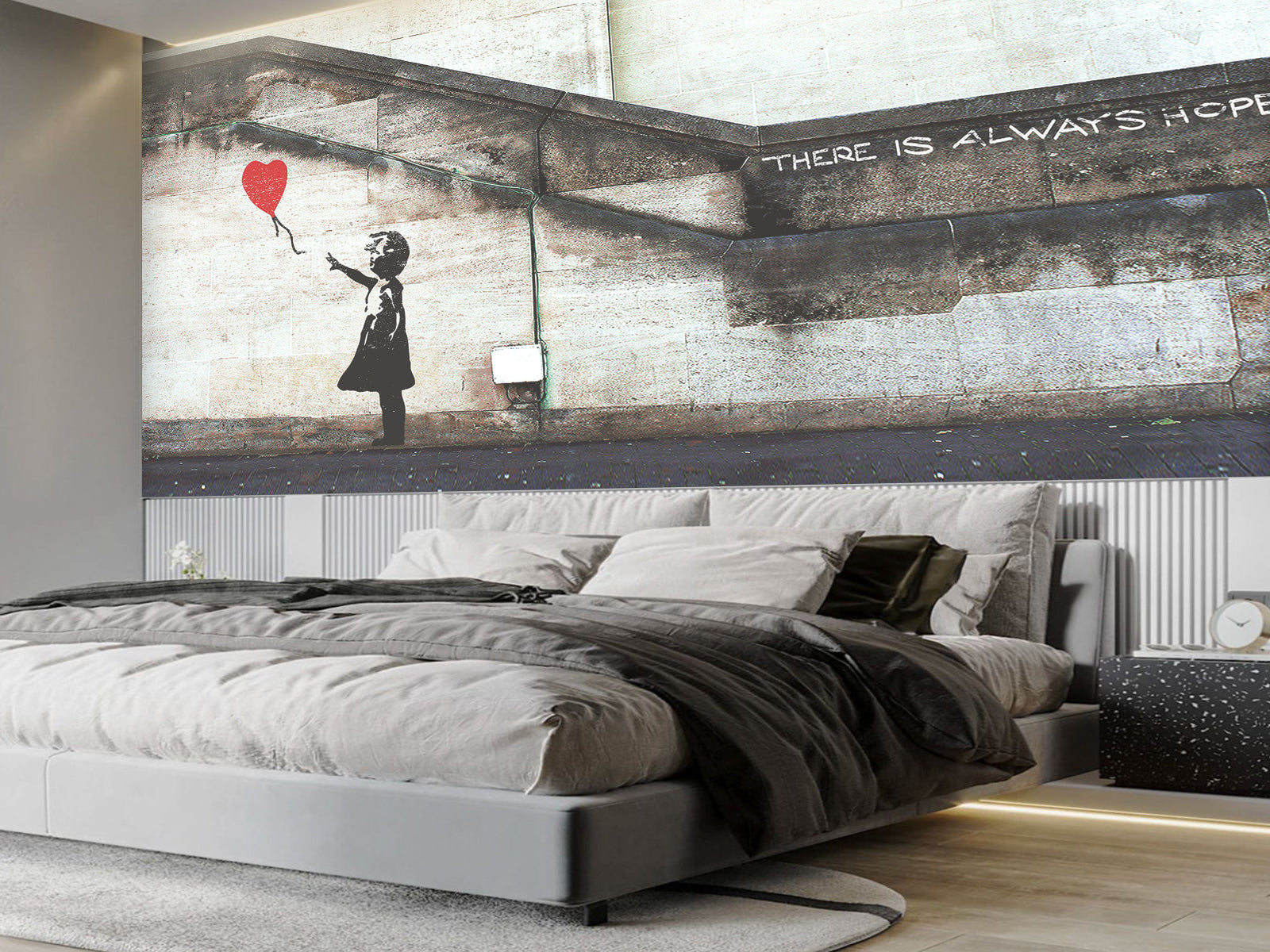 Vlies Tapete XXL Poster Fototapete  BANKSY KID (BALLOON)