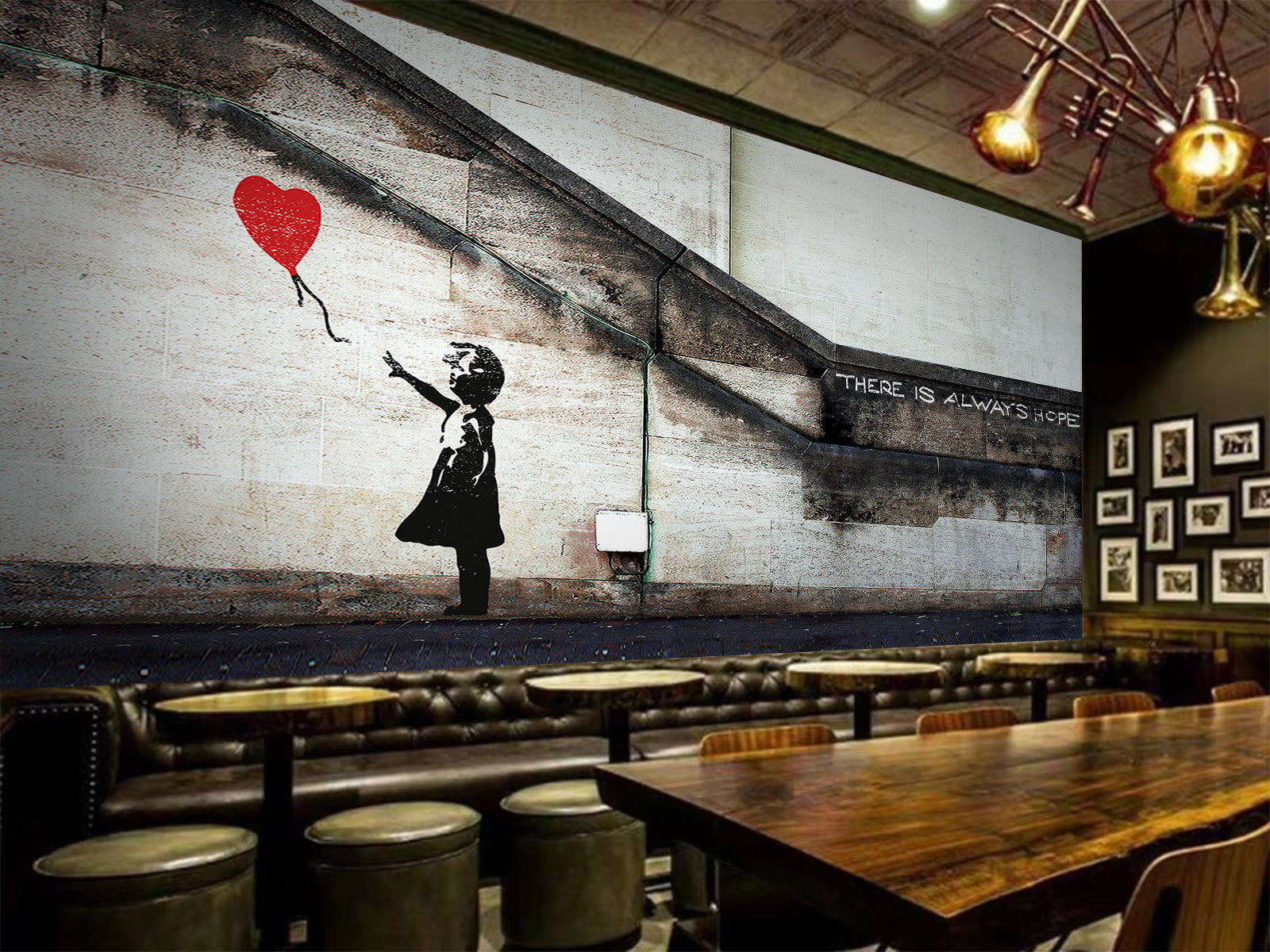 Vlies Tapete XXL Poster Fototapete  BANKSY KID (BALLOON)