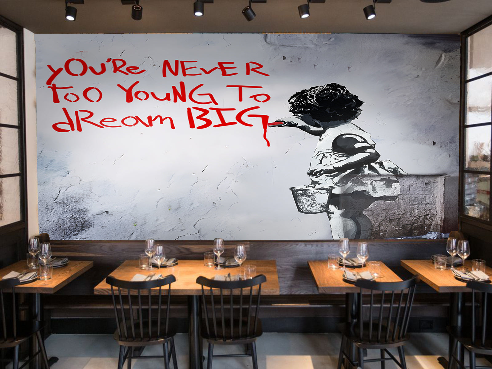 Vlies Tapete XXL Poster Fototapete BANKSY KID DREAM BIG