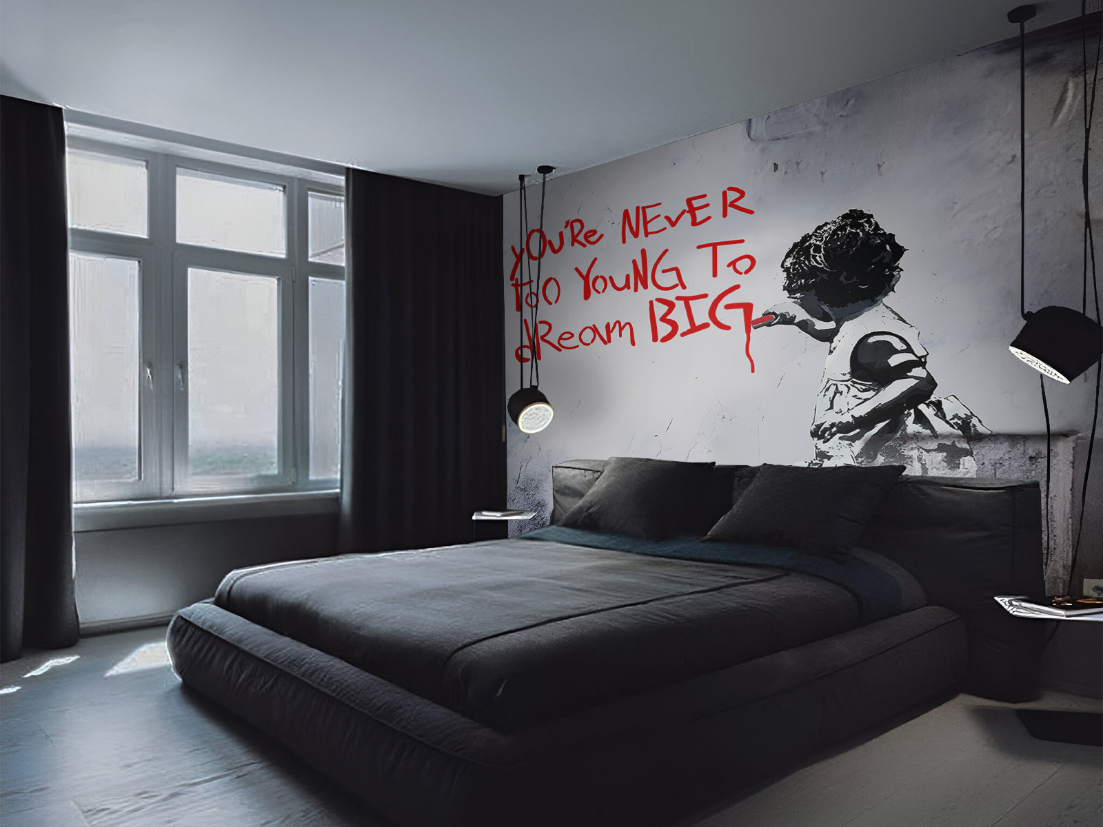 Vlies Tapete XXL Poster Fototapete BANKSY KID DREAM BIG