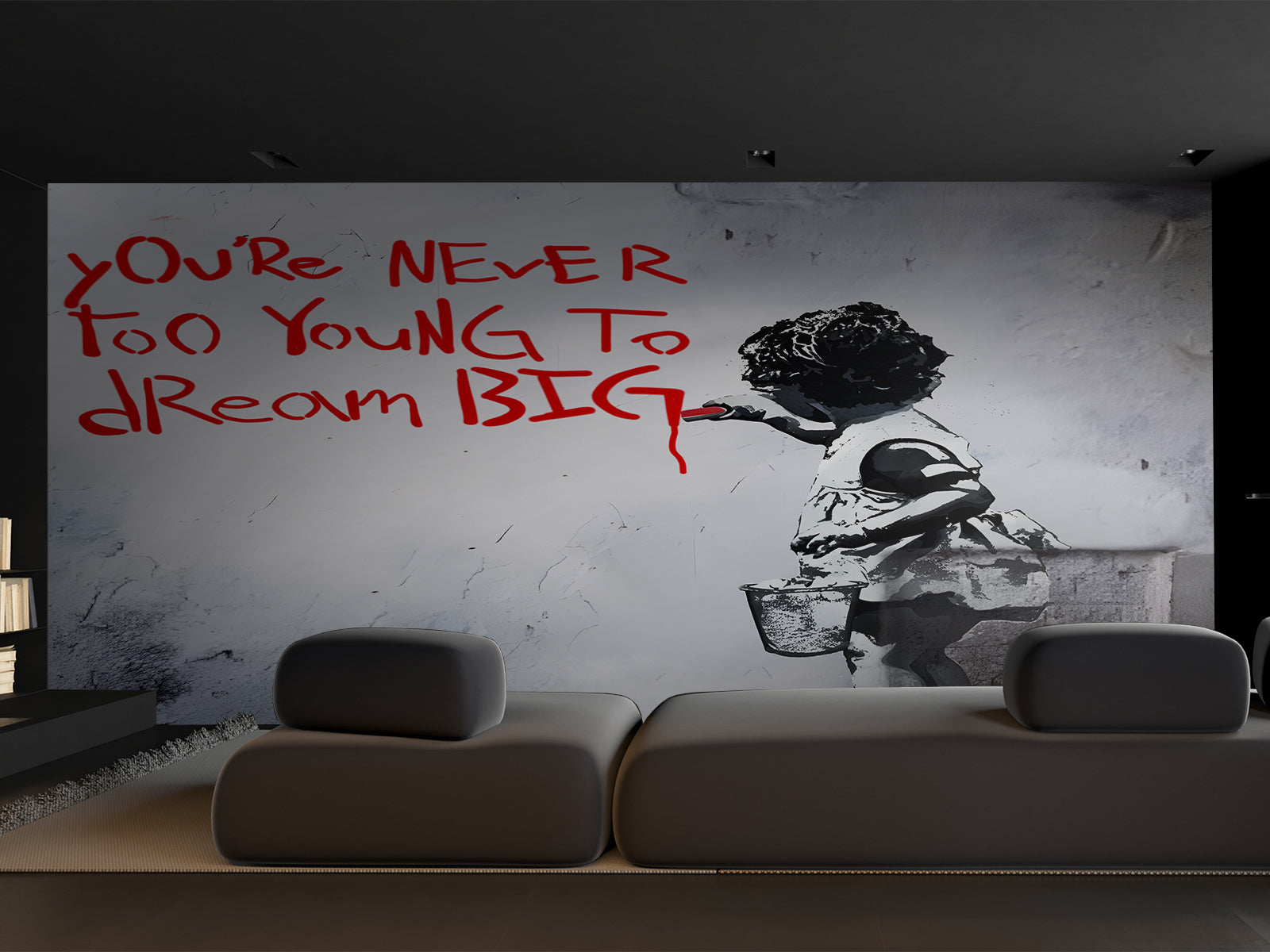 Vlies Tapete XXL Poster Fototapete BANKSY KID DREAM BIG