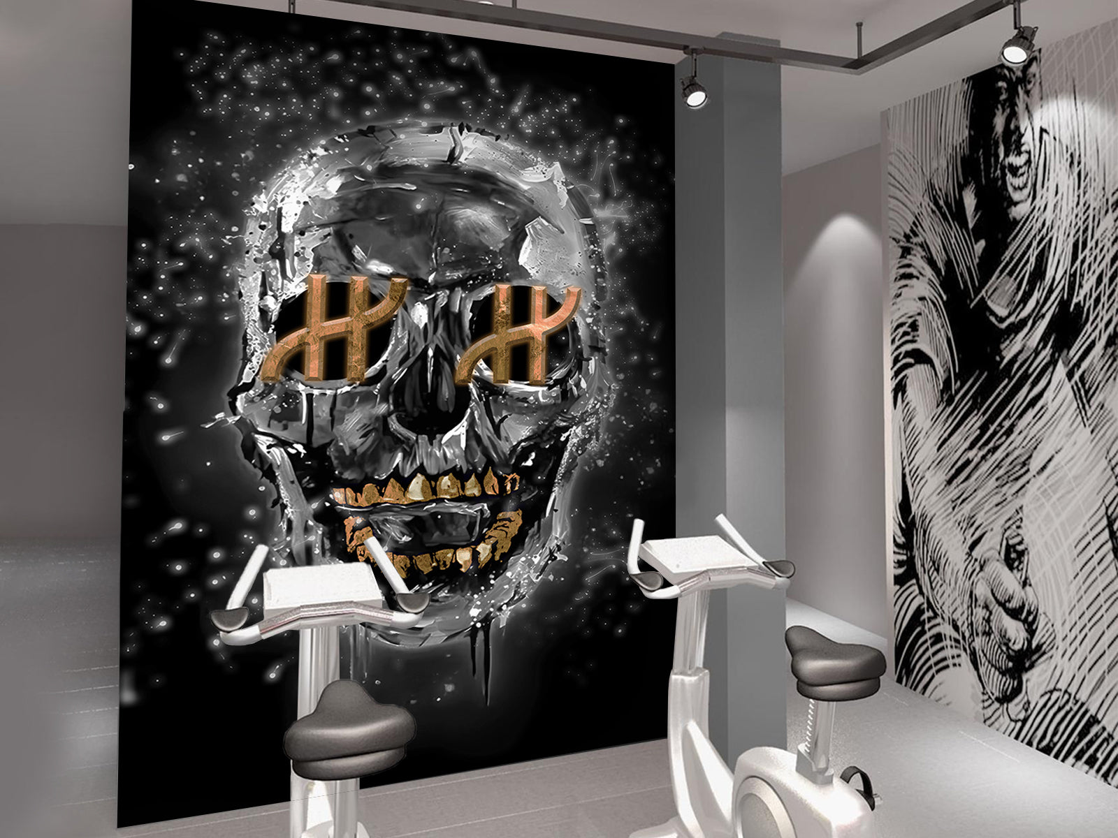 Vlies Tapete XXL Poster Fototapete SKULL SILVER