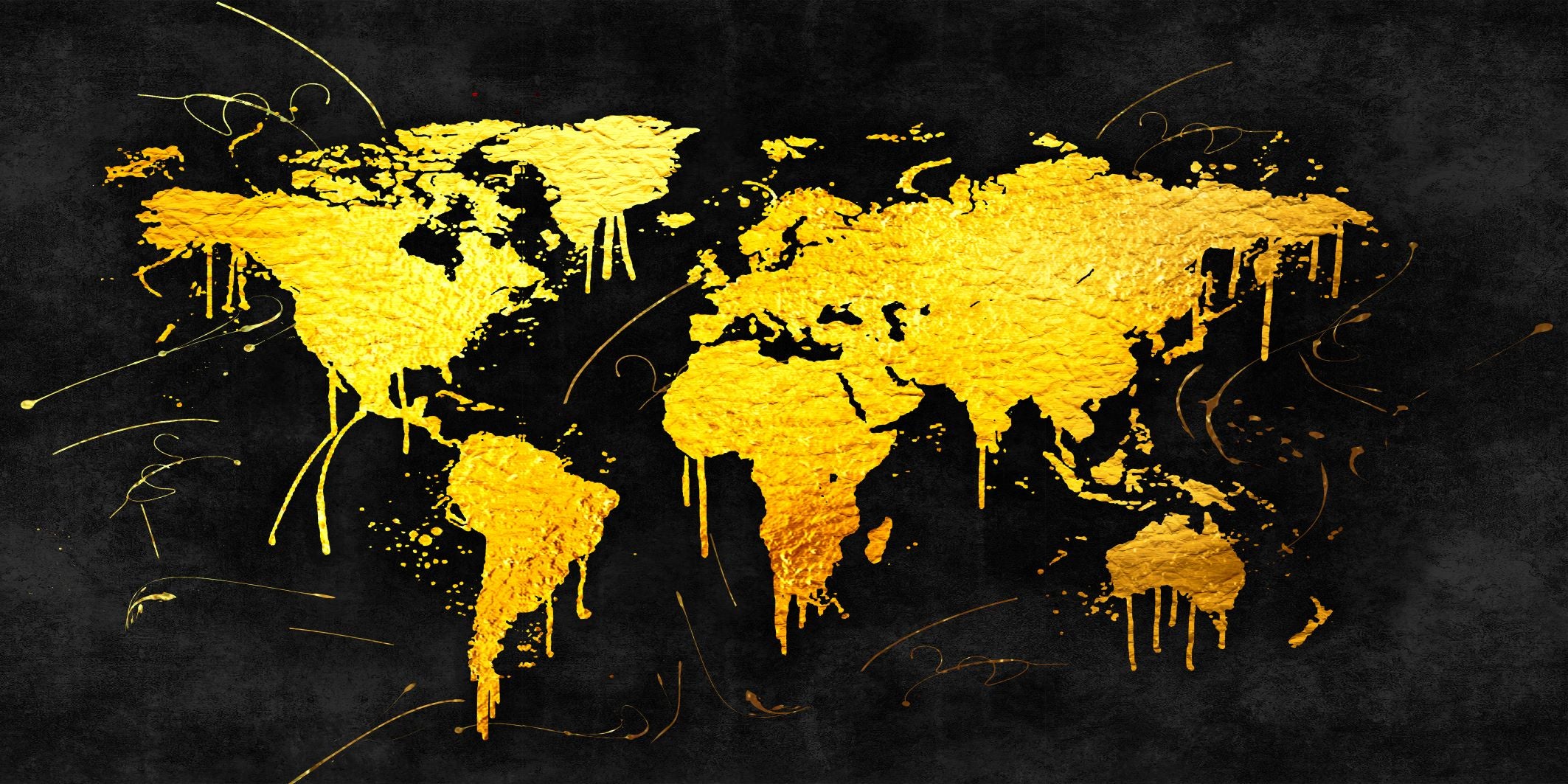 Vlies Tapete XXL Poster Fototapete MAP GOLD