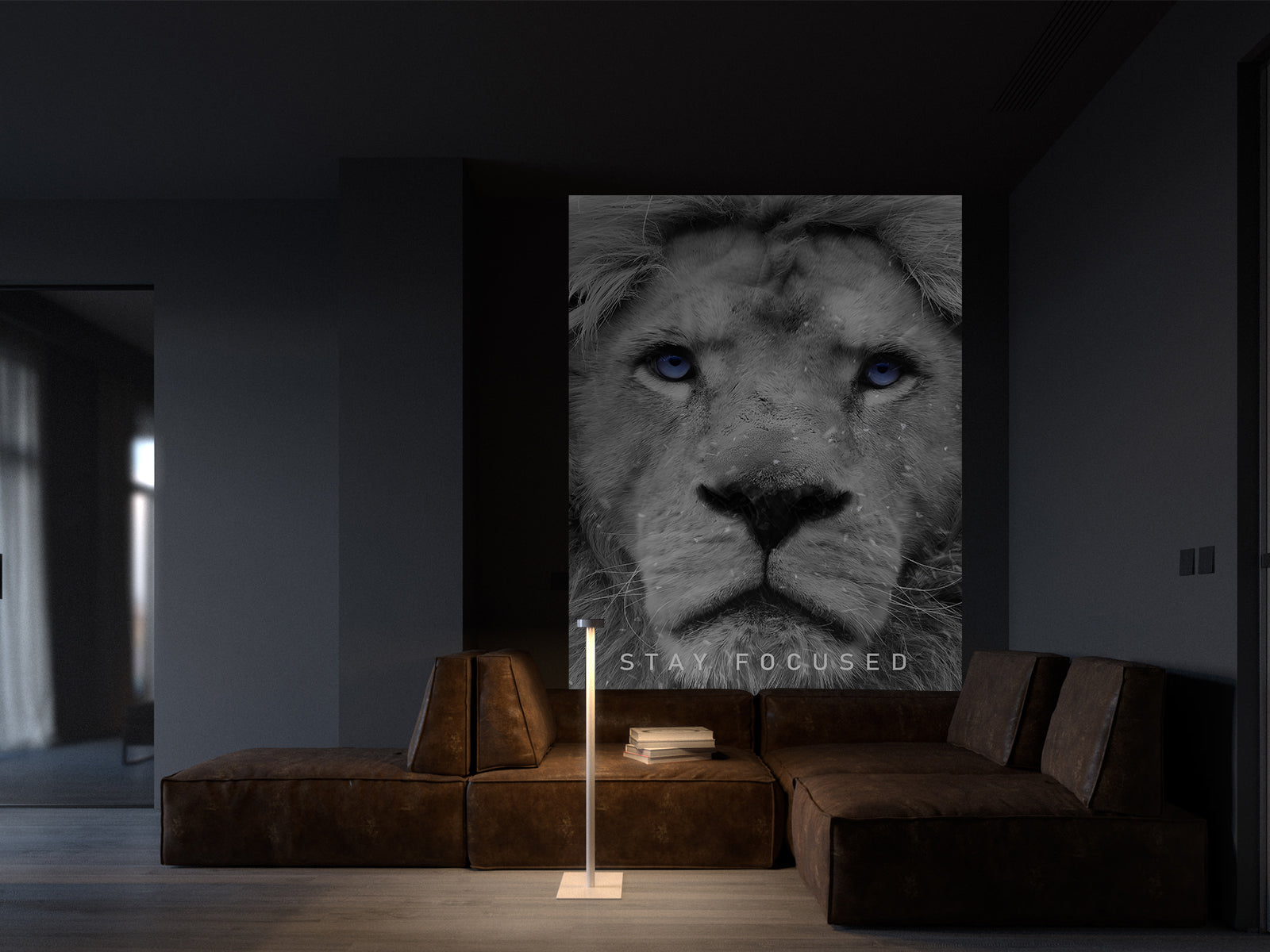 Vlies Tapete XXL Poster Fototapete lion stay focused