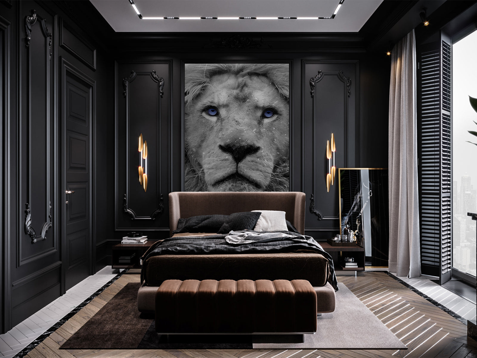 Vlies Tapete XXL Poster Fototapete lion stay focused