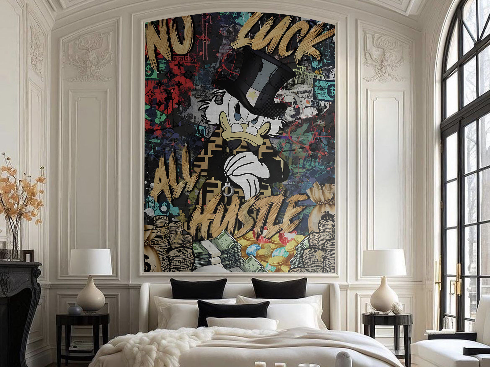 Vlies Tapete XXL Poster Fototapete NO LUCK ALL HUSTLE