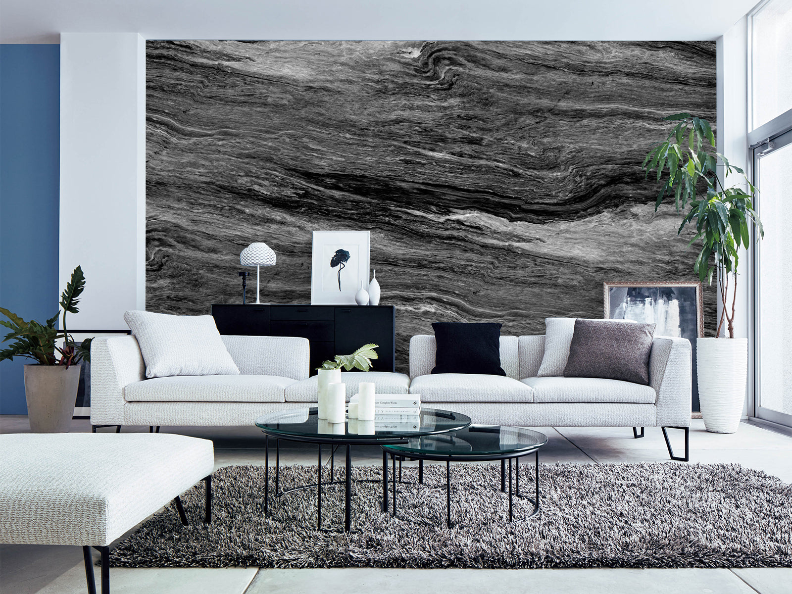 Vlies Tapete XXL Poster Fototapete Holz grau