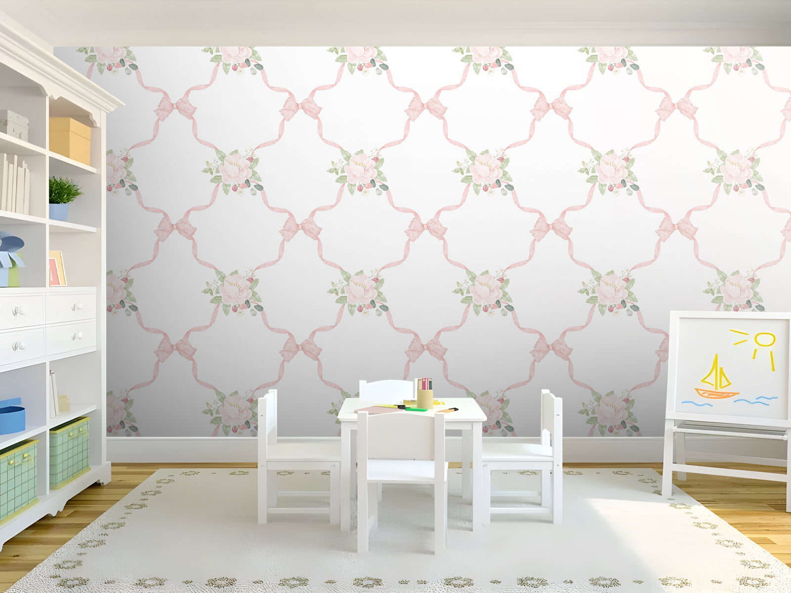 Vlies Tapete XXL Poster Fototapete Kinder Mädchen Blüme Rosa