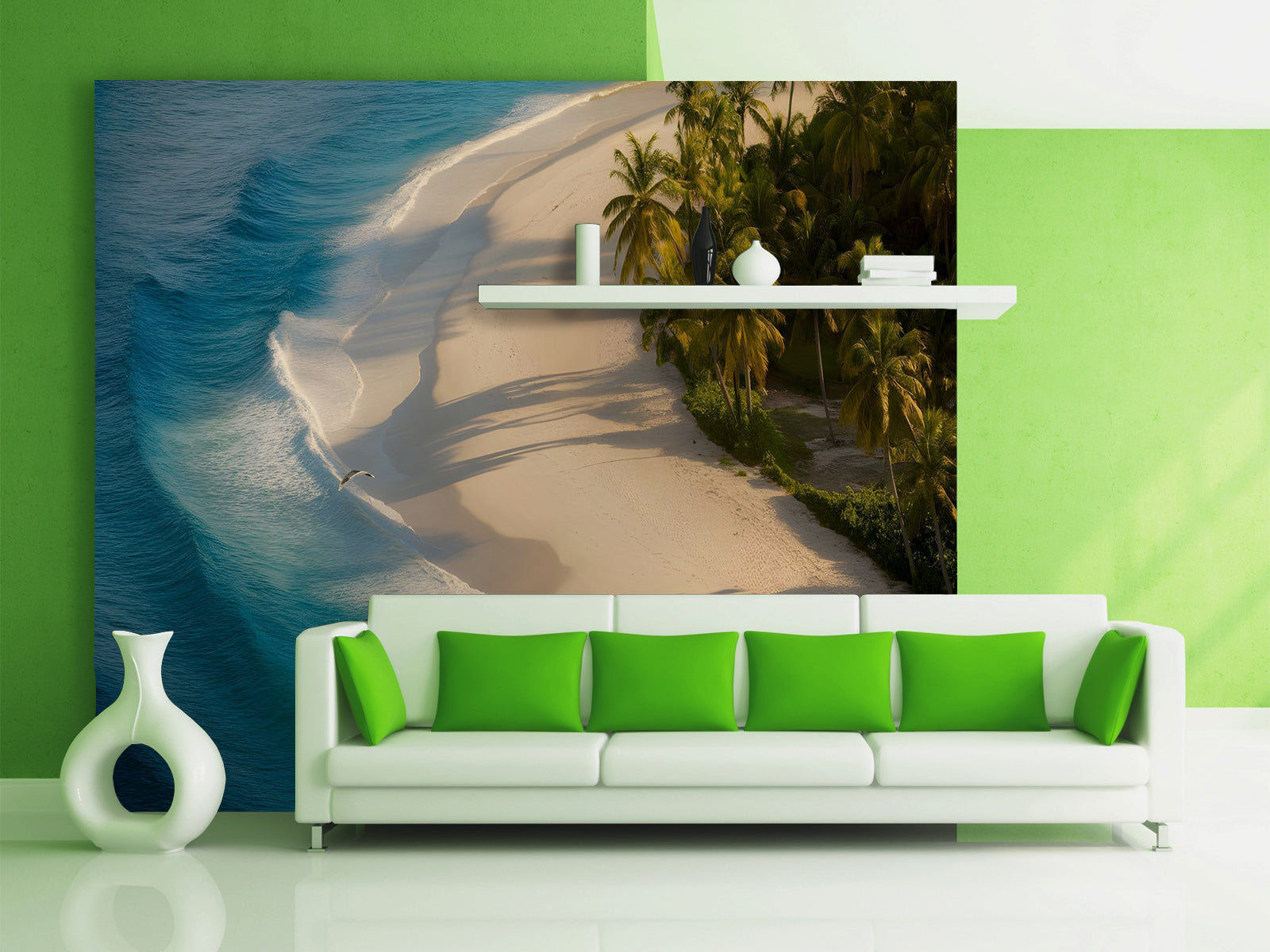 Vlies Tapete XXL Poster Fototapete Insel Palmen Strand blaues Wasser