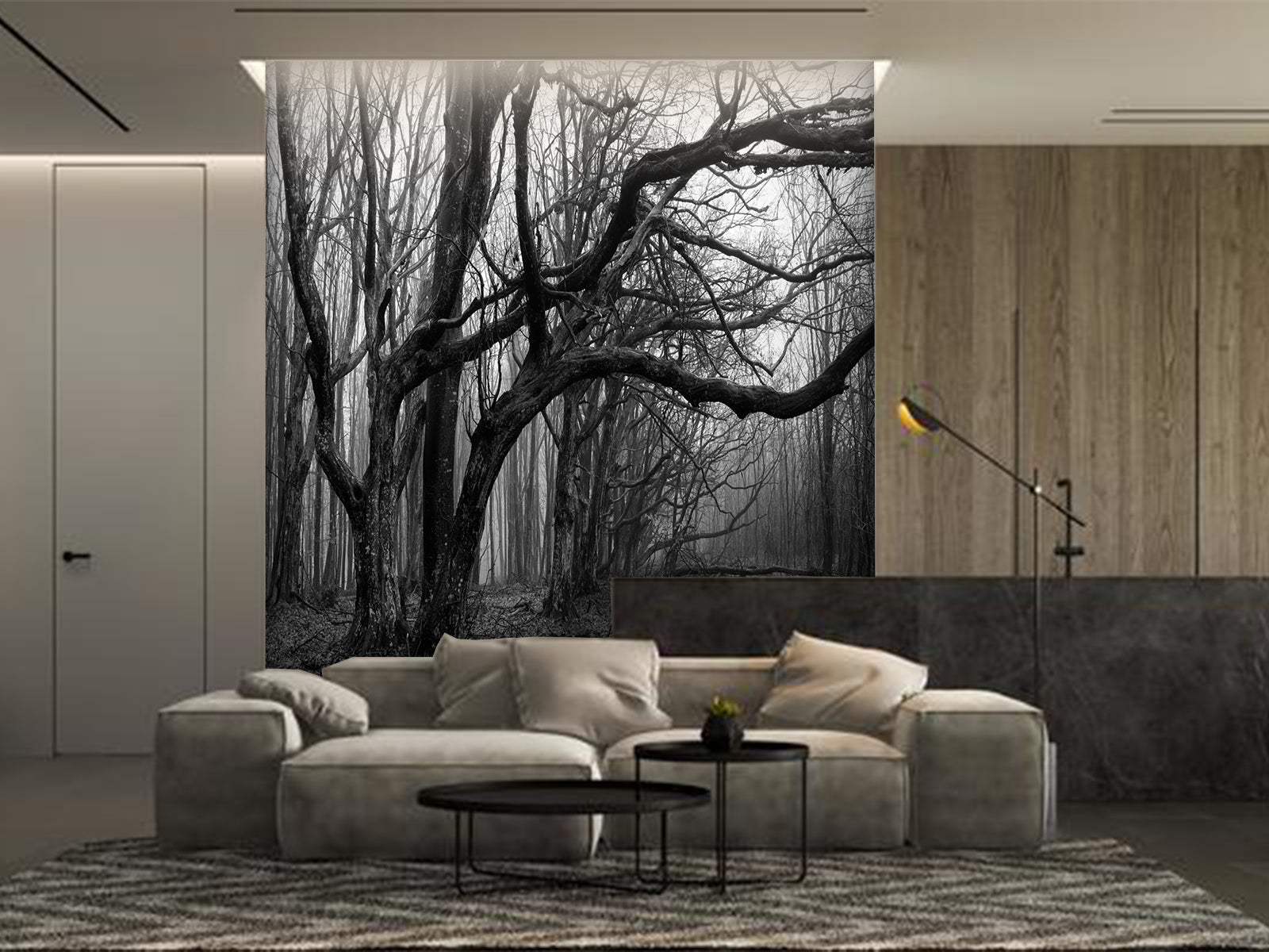 Vlies Tapete XXL Poster Fototapete Baum Schwarz Weiss