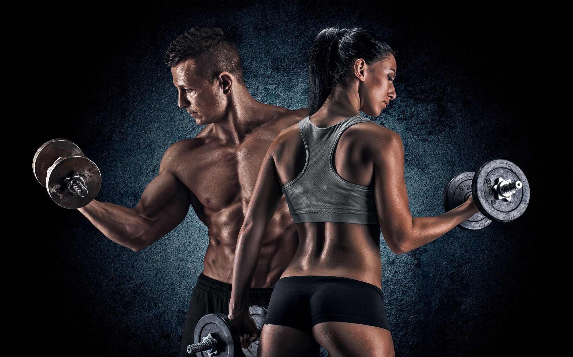 Vlies Tapete XXL Poster Fototapete Fitness Sport Paar Hanteln