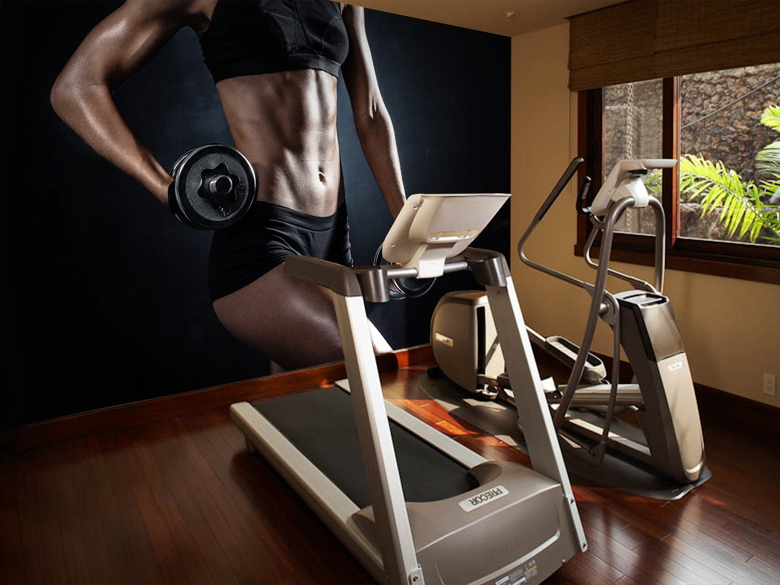 Vlies Tapete XXL Poster Fototapete Fitnessstudio Frau Sport