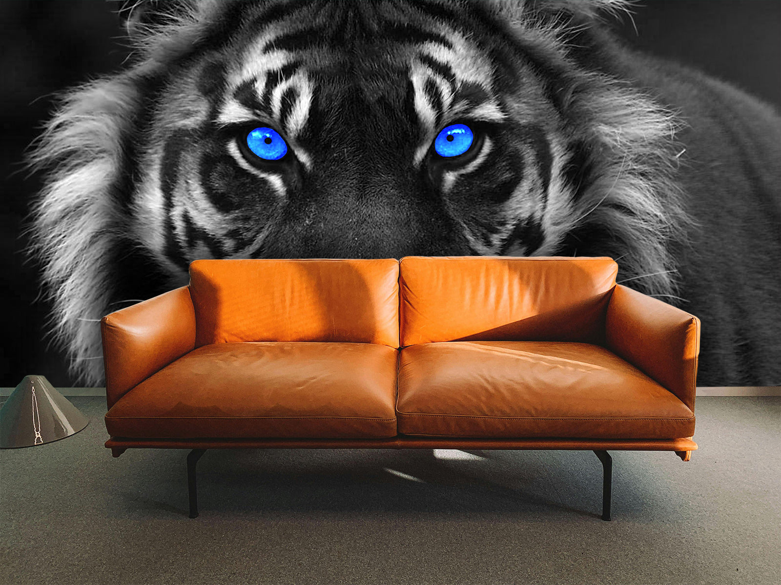 Vlies Tapete XXL Poster Fototapete Tiger Blaue Augen