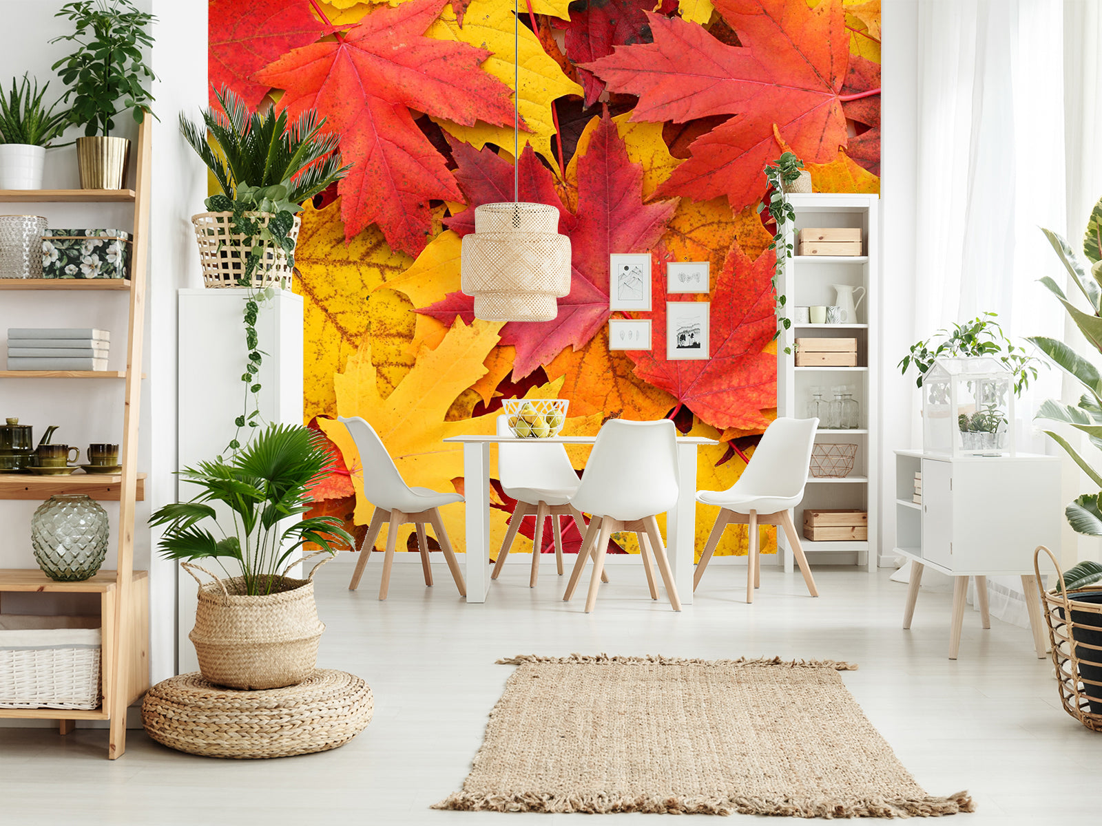 Vlies Tapete XXL Poster Fototapete Herbst Laubblätter Rot