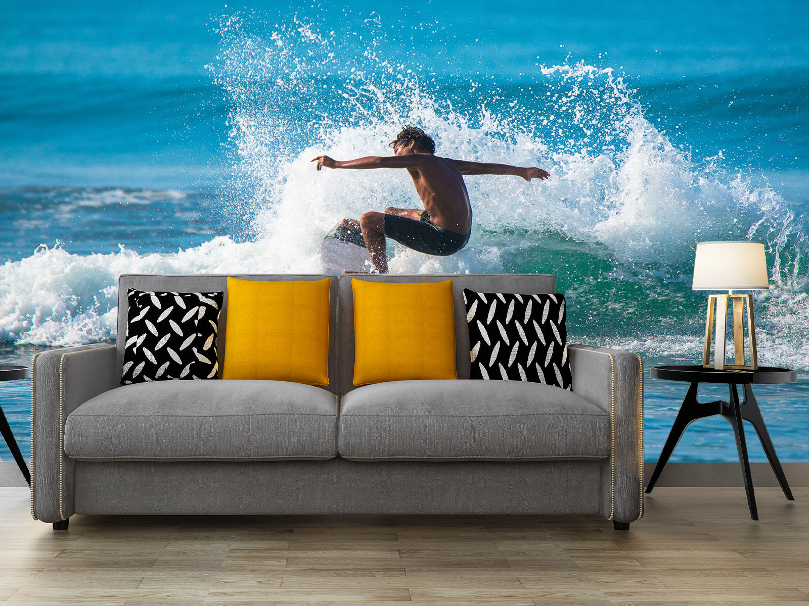 Vlies Tapete XXL Poster Fototapete Surfen Welle Mann