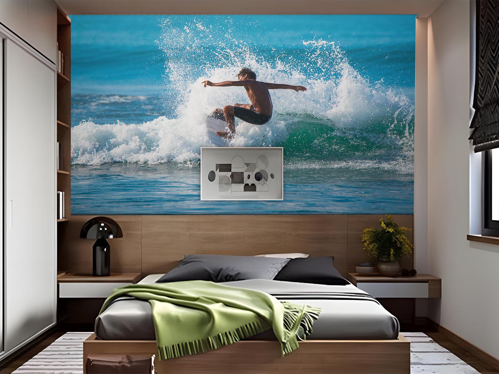 Vlies Tapete XXL Poster Fototapete Surfen Welle Mann