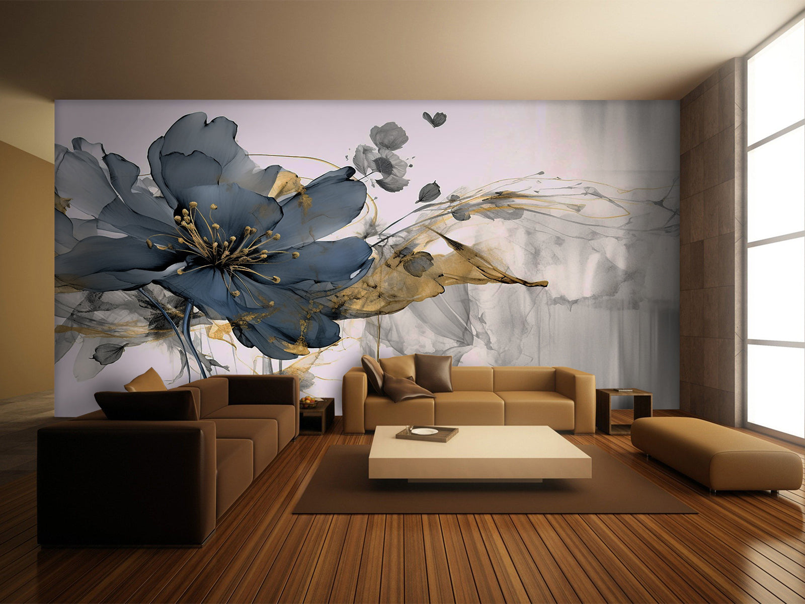 Vlies Tapete XXL Poster Fototapete Blume edel Aquarelle
