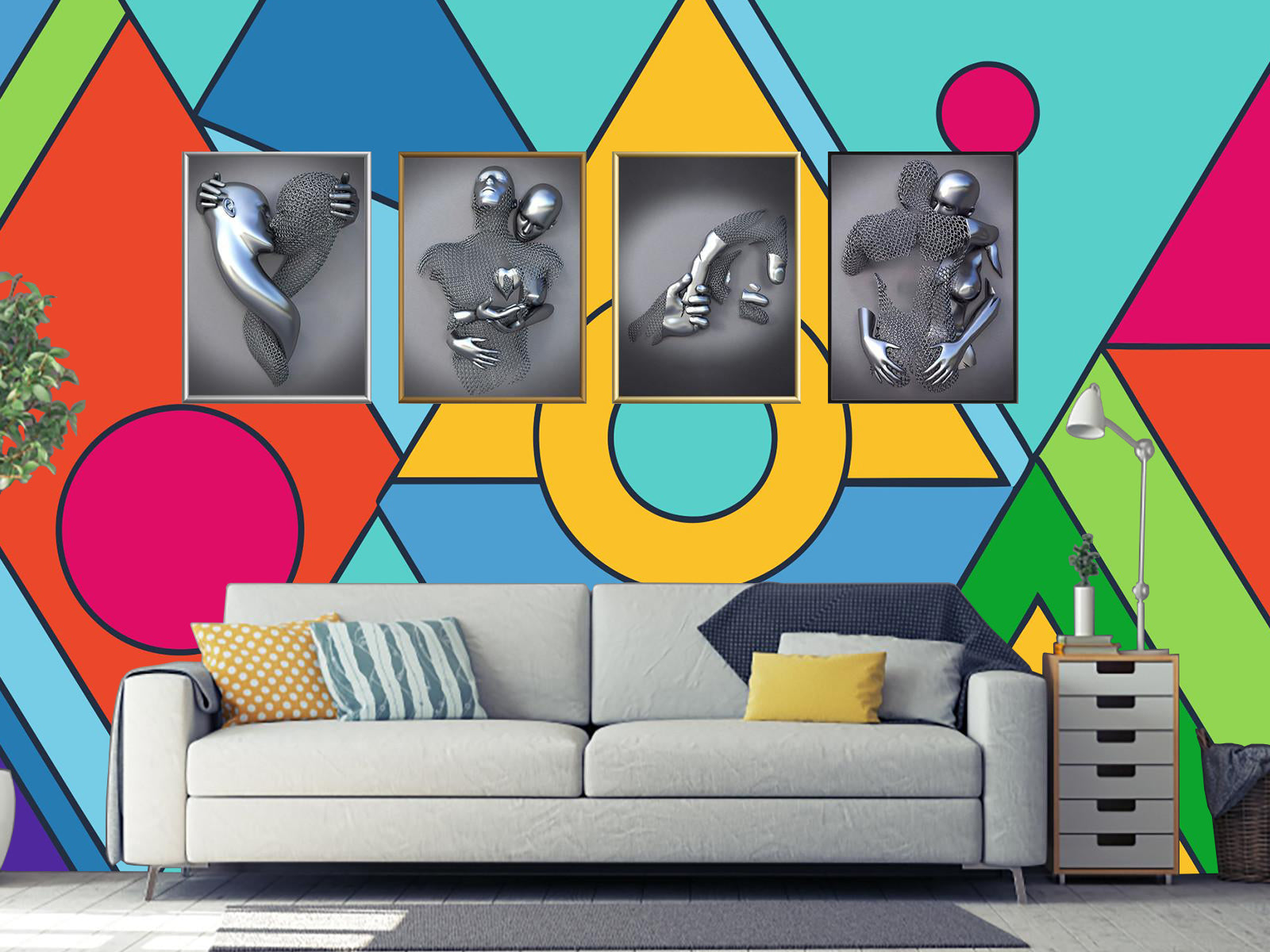 Vlies Tapete XXL Poster Fototapete Moderne kräftige Farben